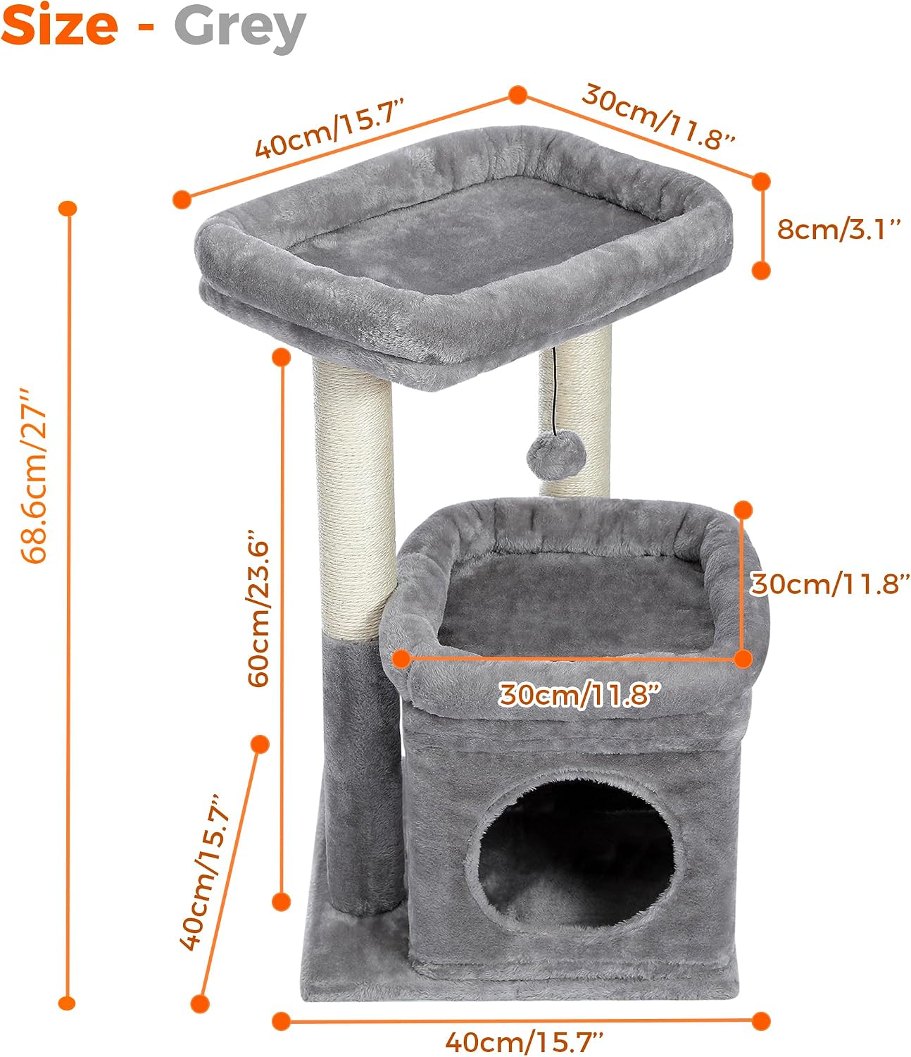 Detalle 2 de PAWZ Road Kleiner Katzenbaum mit Sisal, mehrstöckig đ±