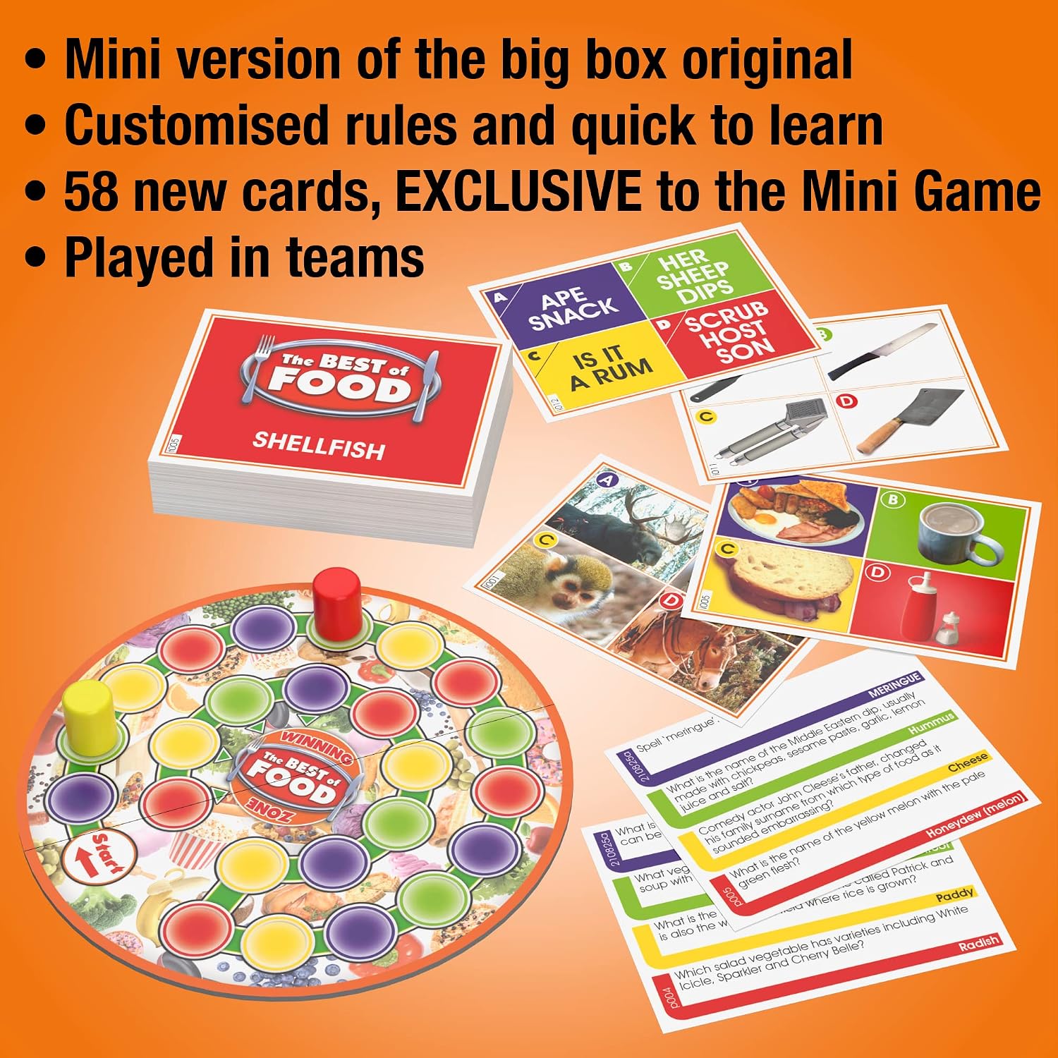 Detalle 2 de Food trivia board game mini for 12+