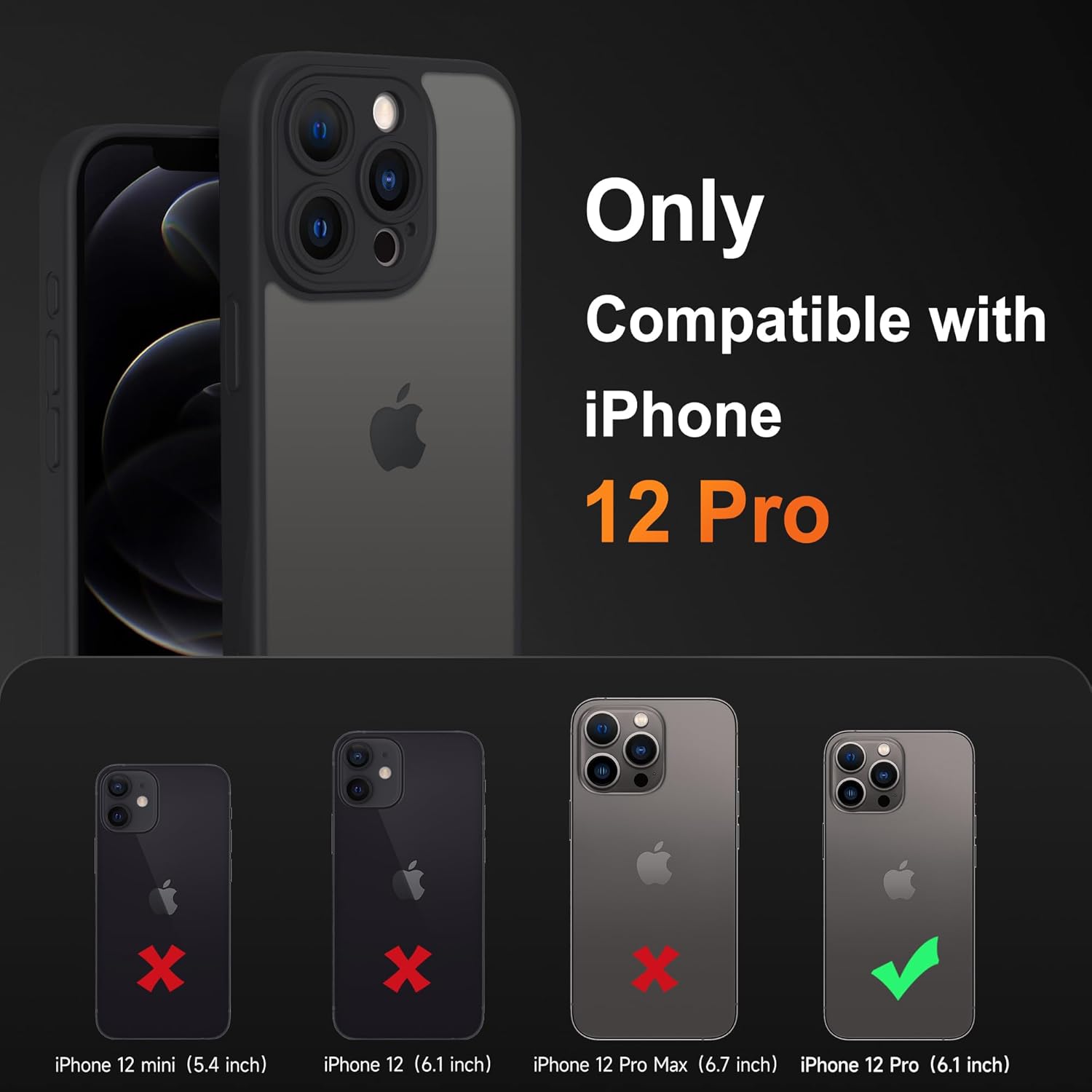 Thumbnail 2 de Mootobo iPhone 12 Pro case 6.1 inch, slim military-grade