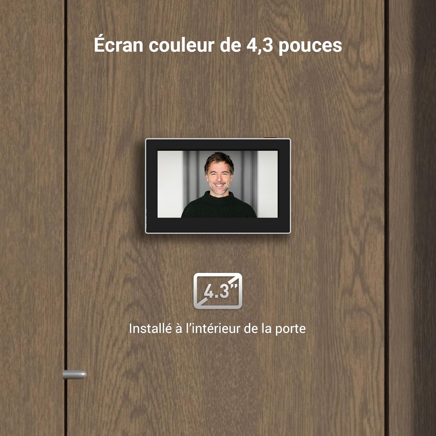 Detalle 2 de EZVIZ CP2 : judas numérique sans fil avec écran couleur 4,3 pouces et Wi‑Fi 2,4 GHz