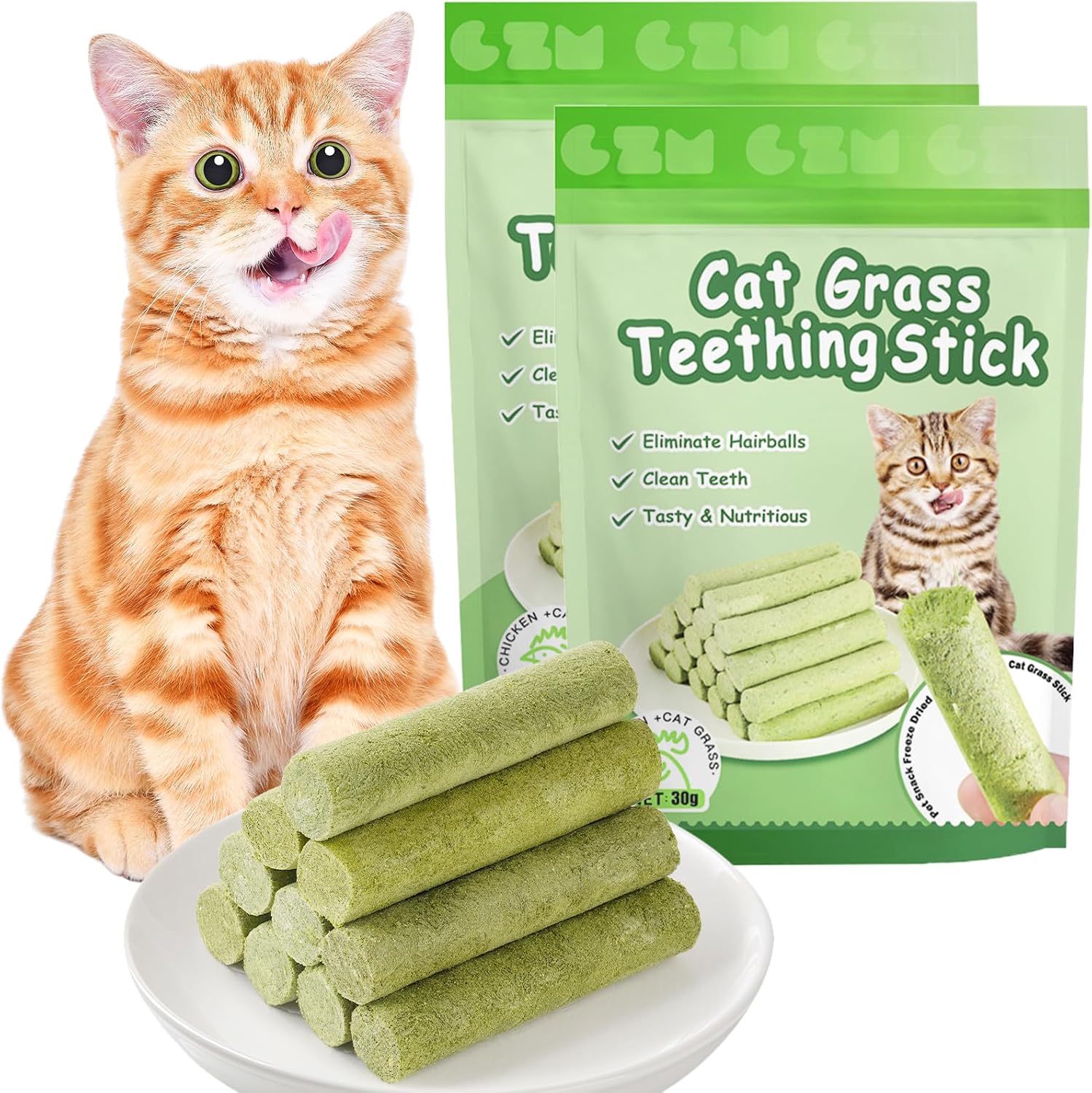 Detalle de OSDUE Katzengras Snack 24 Stück für Beißpflege