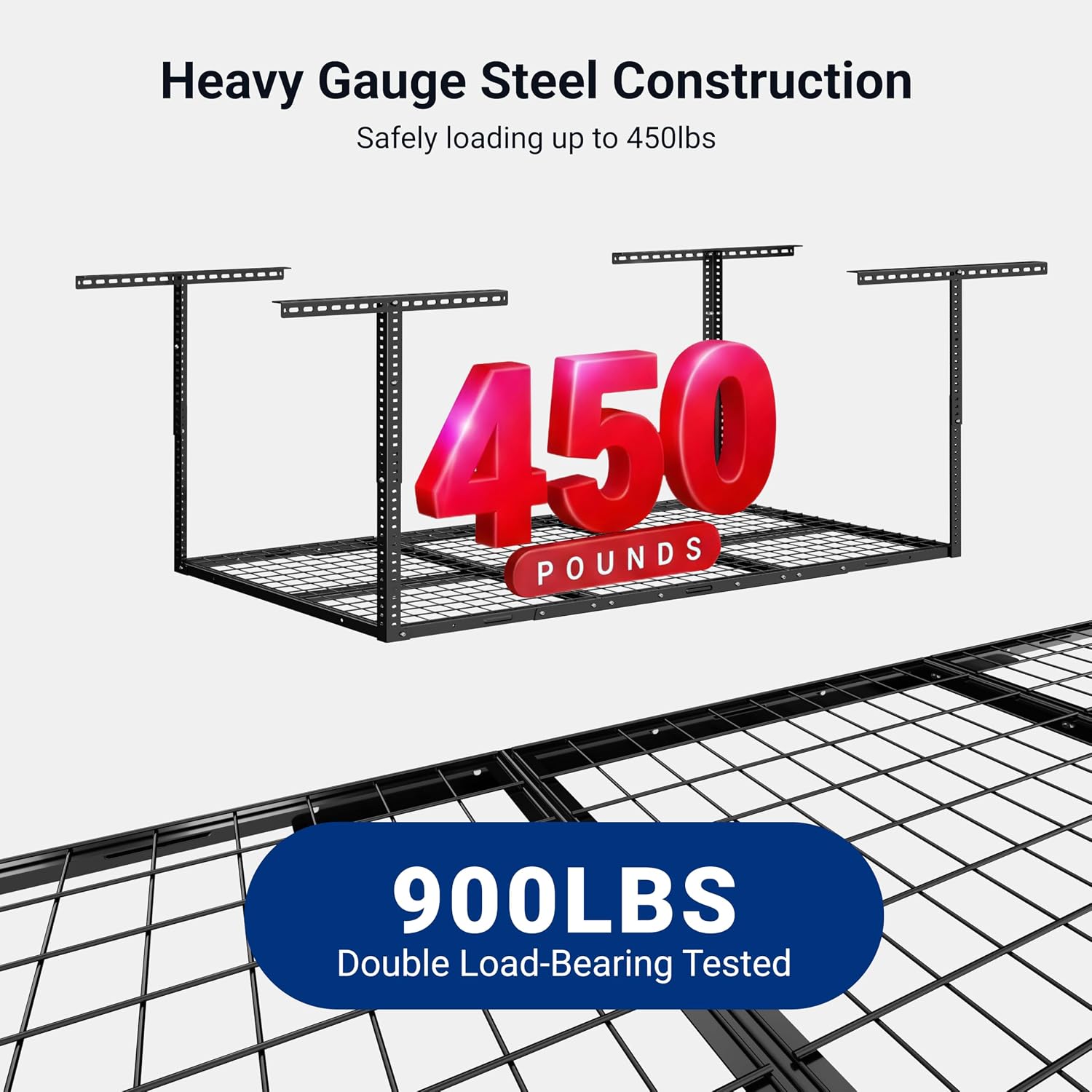 Thumbnail 3 de FLEXIMOUNTS 3x6 Overhead Garage Storage Rack – 450 lbs Capacity, 72" L x 36" W x 22–40" H (Classic Series)
