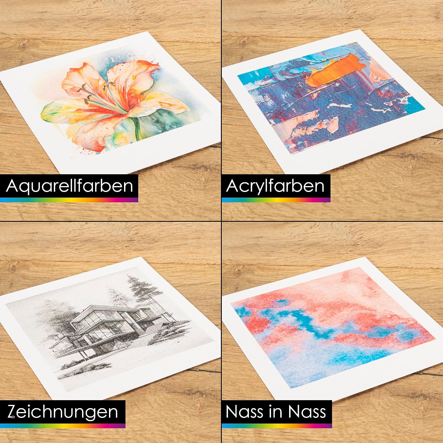 Thumbnail 6 de OfficeTree Aquarellblock A4 | 40 Blatt, 300 g/m², inkl. 2 Pinsel