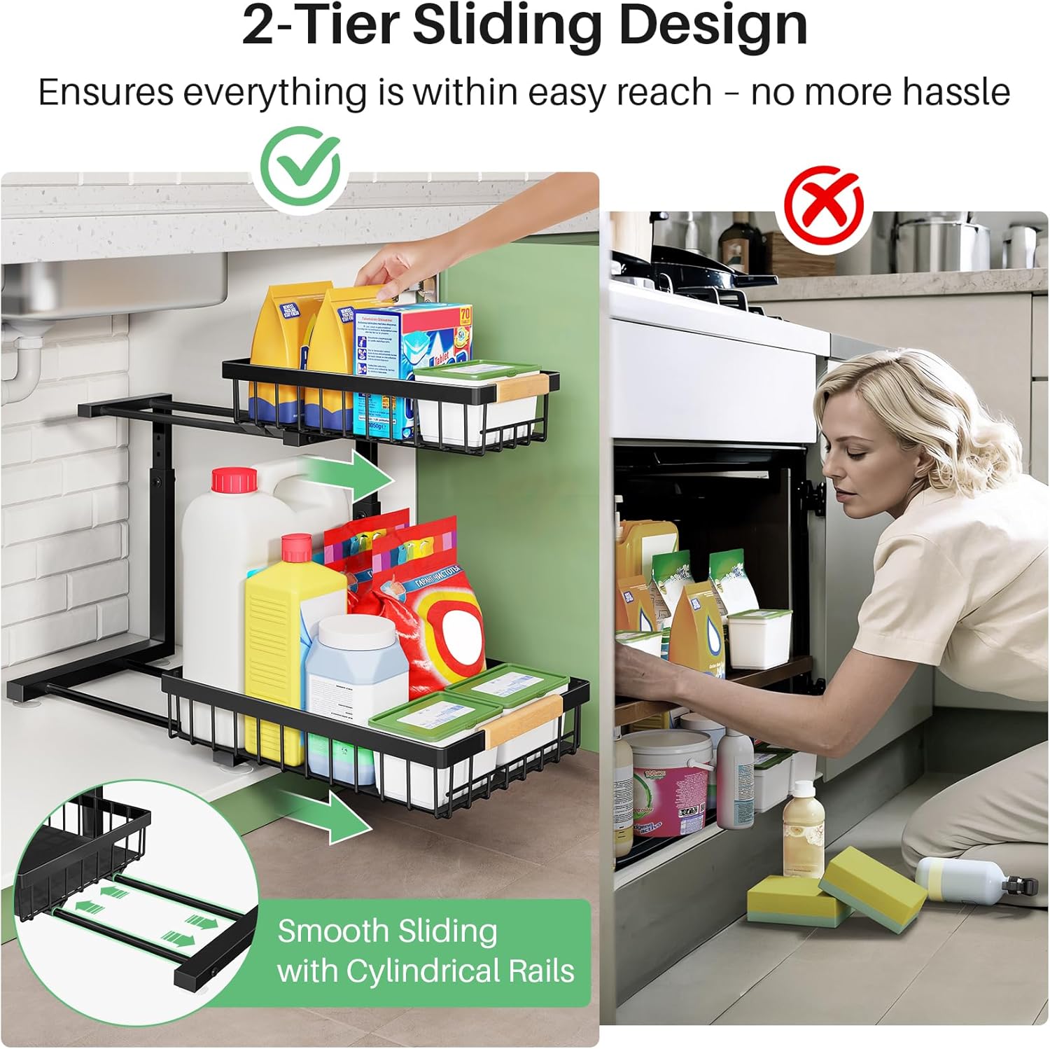 Thumbnail 5 de Under-Sink Sliding Organizer 2-Pack 🗄