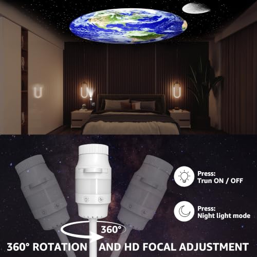 Thumbnail 6 de LocLynx Proiettore stelle da soffitto 2 in 1 con 13 pellicole e luce notturna