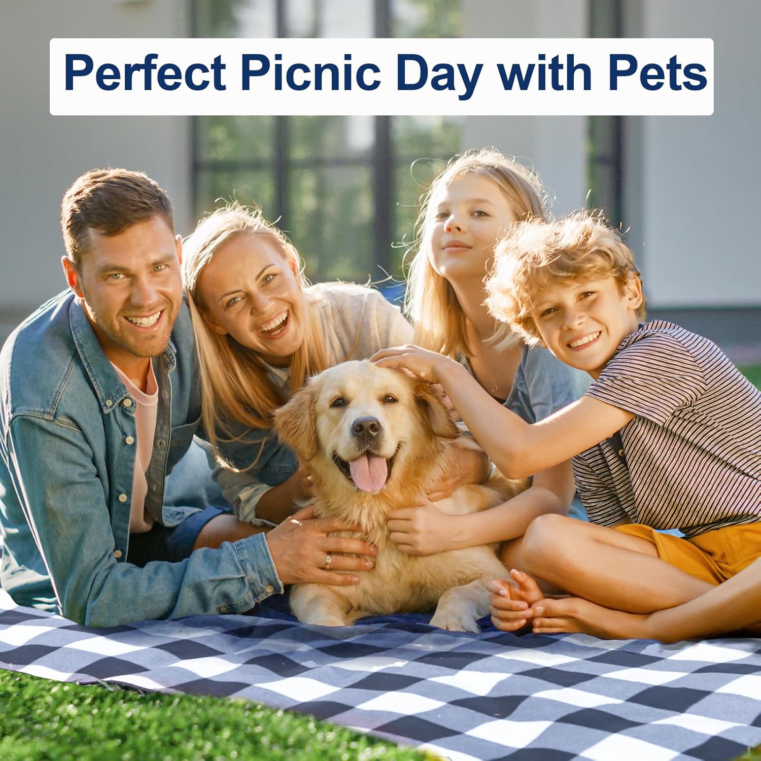 Thumbnail 3 de HUTHIM Picknickdecke 200x200 cm – Wasserdicht, faltbar und sandfrei für Strand, Park und Familie