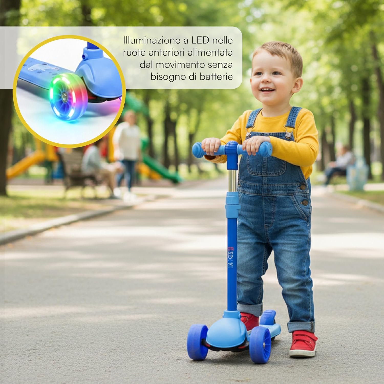 Thumbnail 4 de Baroni Toys Monopattino a 3 Ruote per Bambini dai 3 Anni – LED, Manubrio Regolabile in 3 Altezze
