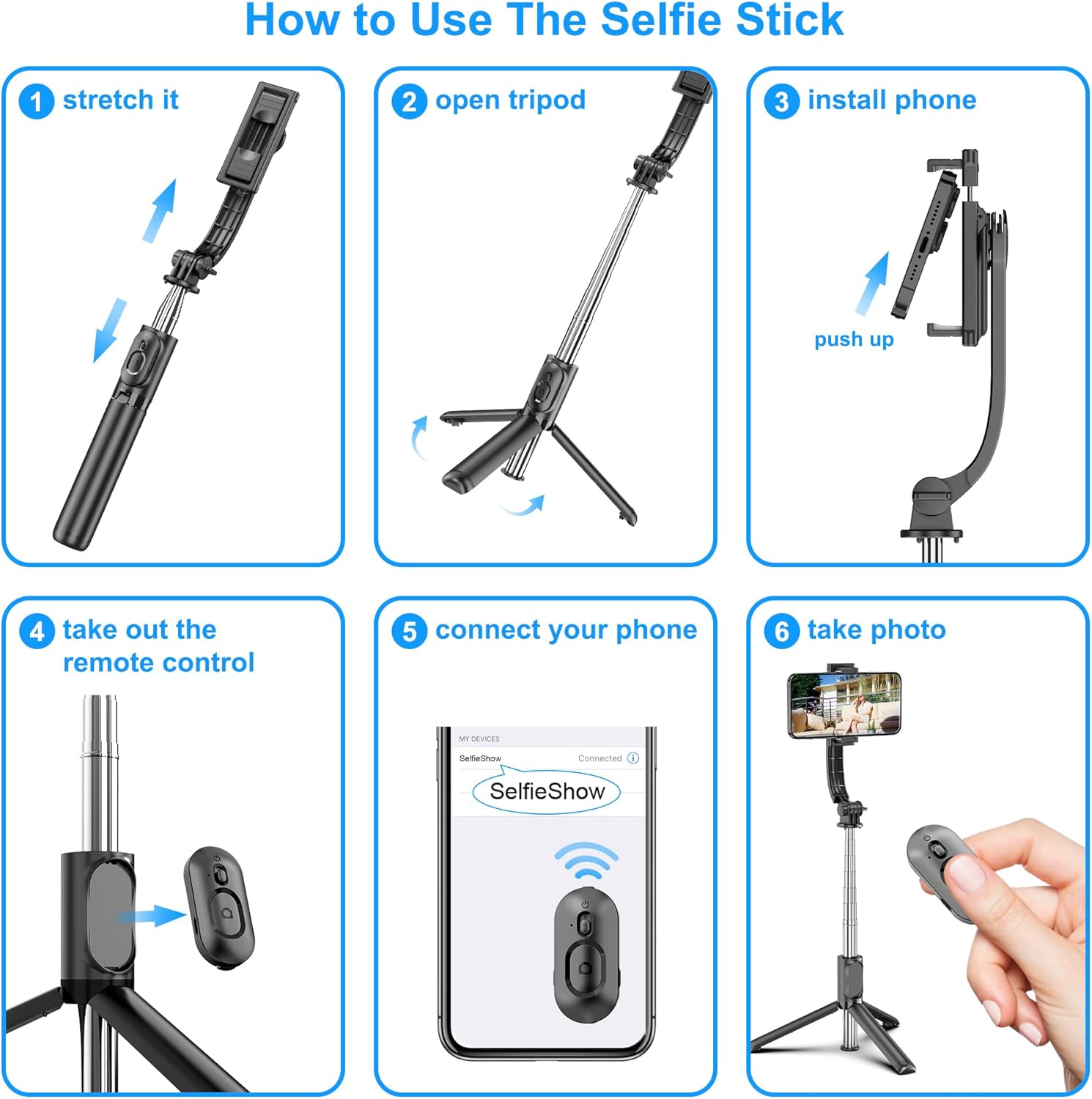 Thumbnail 5 de Palo Selfie Trípode 4 en 1 extensible 101 cm