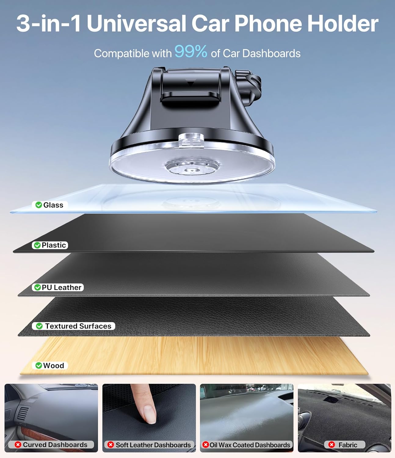 Thumbnail 4 de Miracase 3in1 Car Phone Holder 360° mount 📱