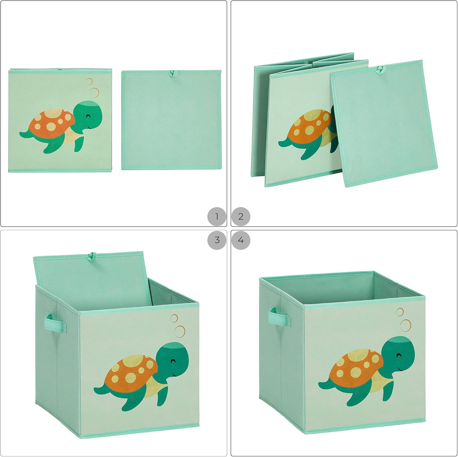Thumbnail 6 de SONGMICS lot de 3 boîtes de rangement pliables pour enfants sur le thème océan (30 x 30 x 30 cm) RFB701Y03