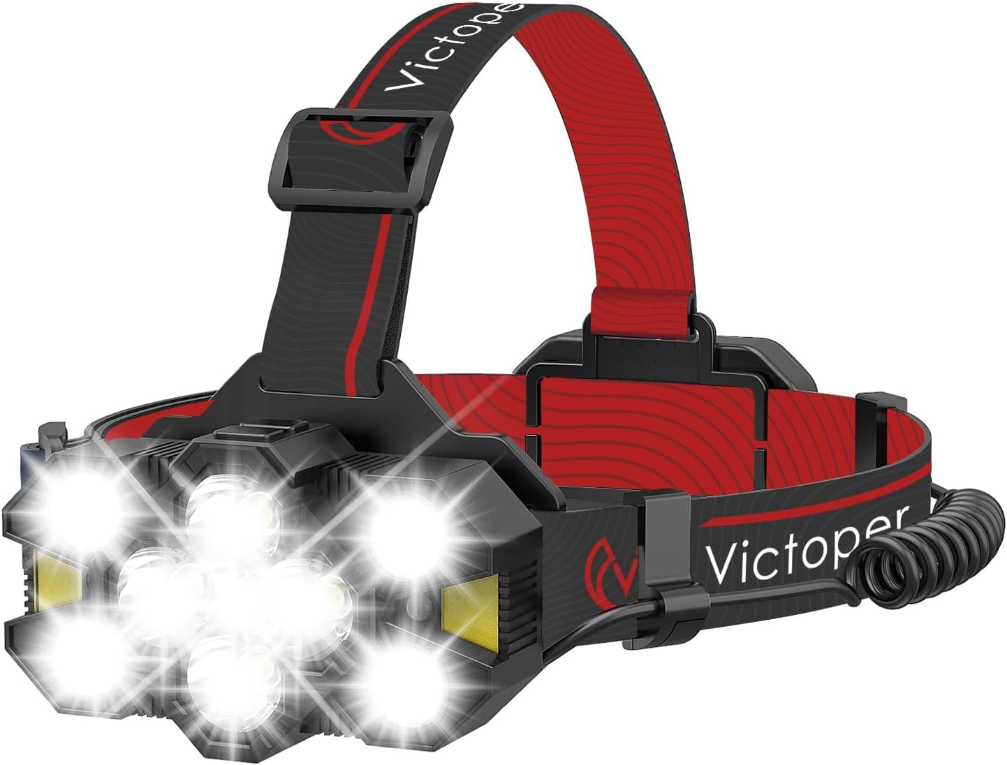 Thumbnail 6 de Victoper Head Torch Rechargeable V10000 Upgraded 22000 Lumen LED Headlight (10 LEDs, 10 Modes)