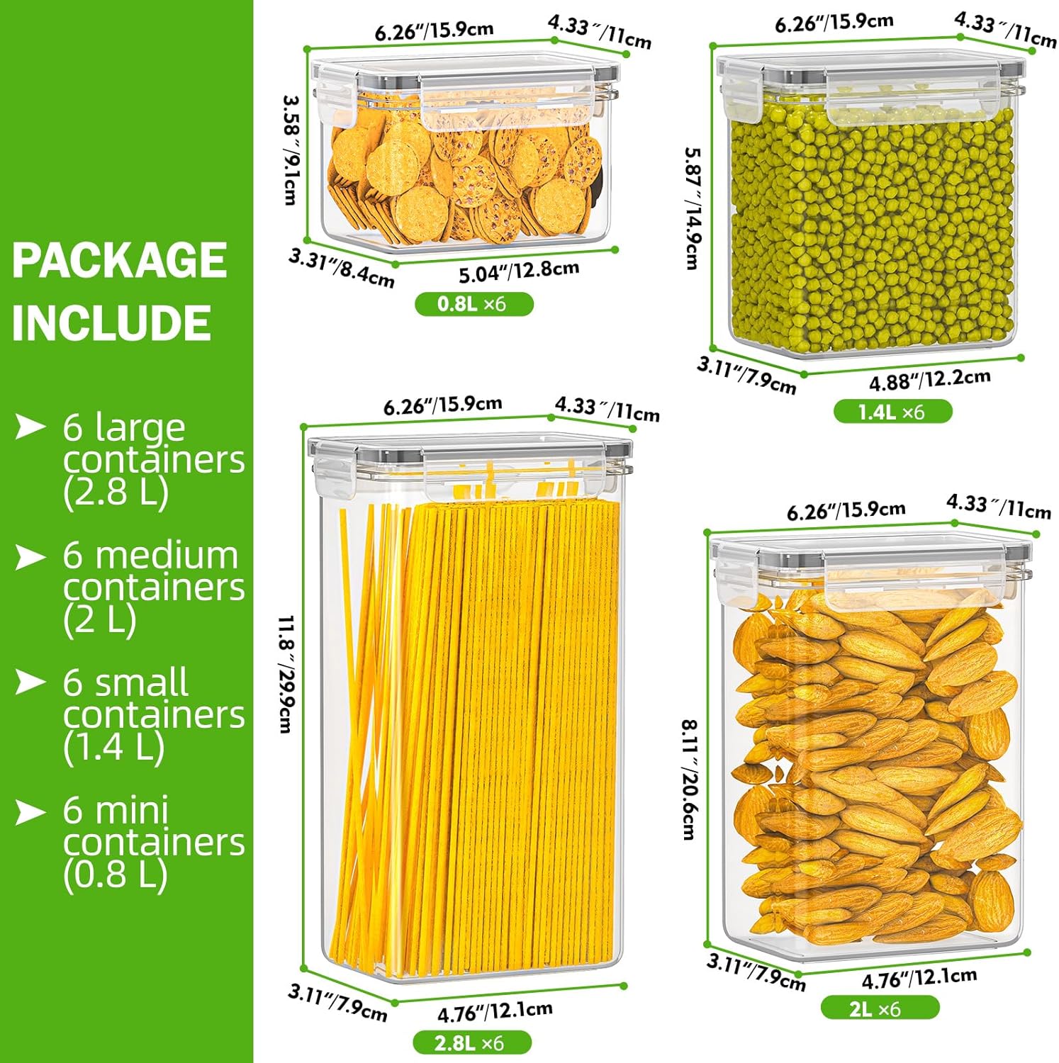 Thumbnail 2 de PurKeep Set 24 luftdichte Vorratsdosen