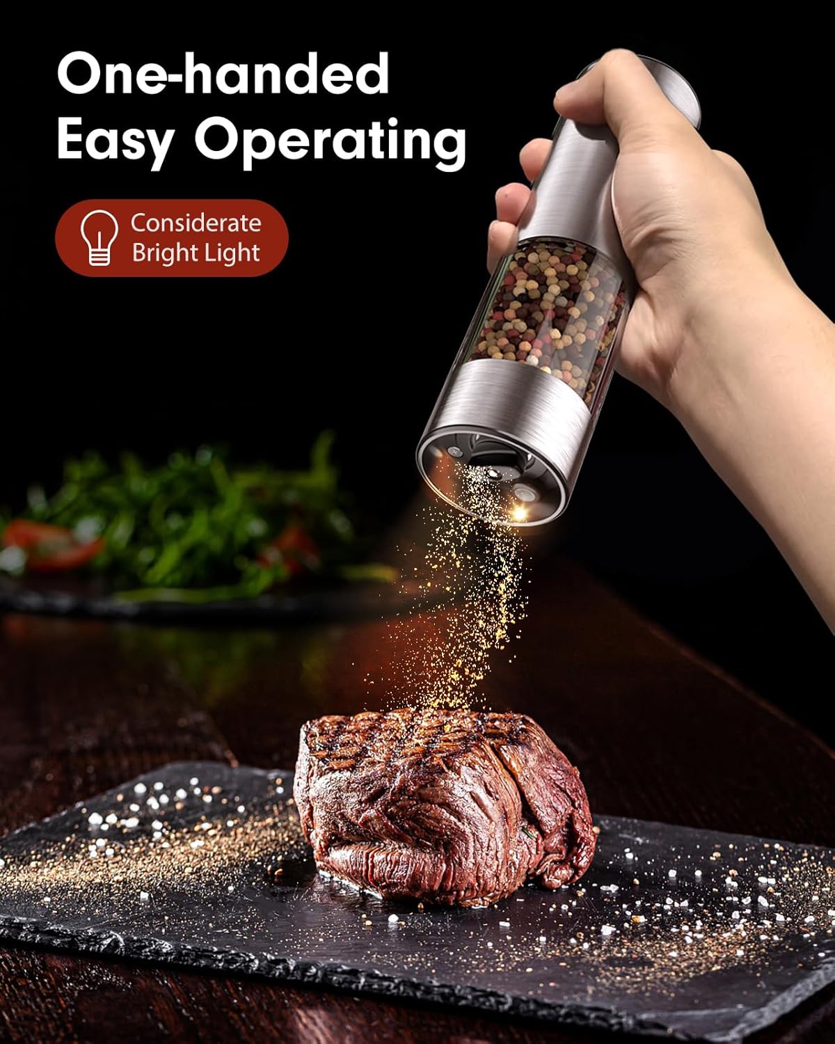 Thumbnail 1 de TOMEEM Upgraded Electric Pepper Grinder 2.3 oz