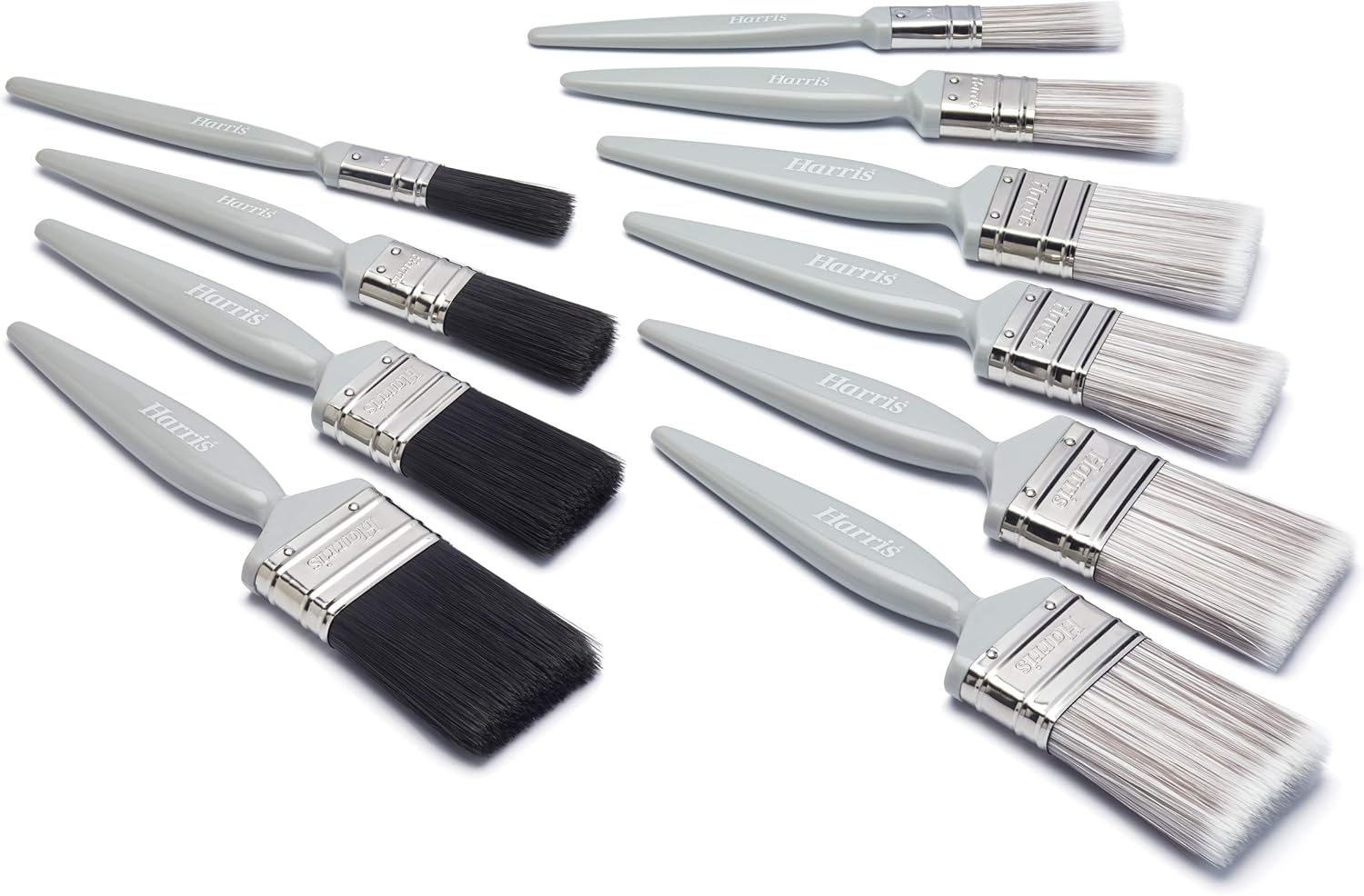 Harris Essentials Walls & Ceilings and Woodwork 10 Pack emulsion & gloss paint brushes