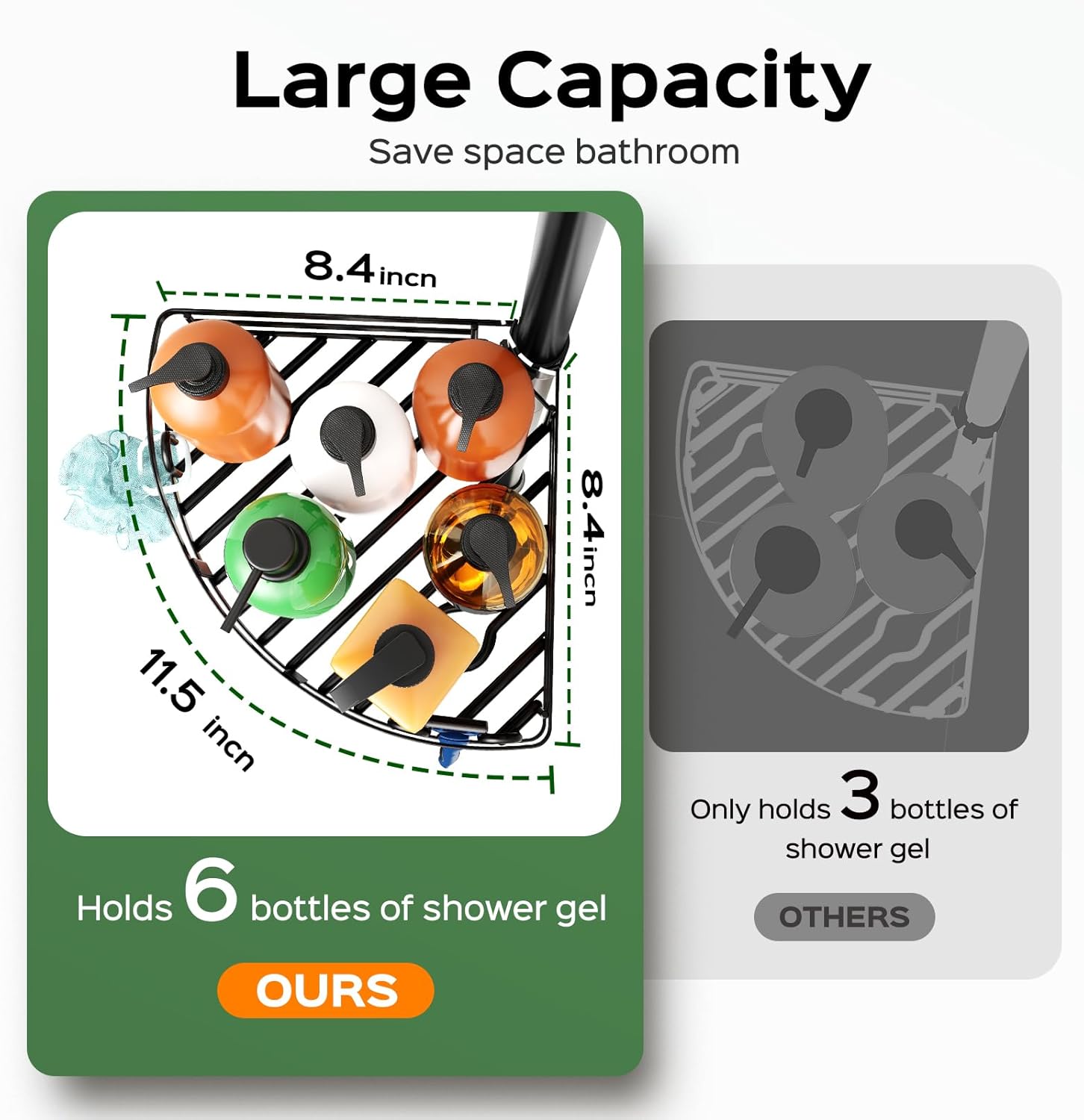 Thumbnail 6 de HAMITOR Shower Caddy Tension Pole 47–121"