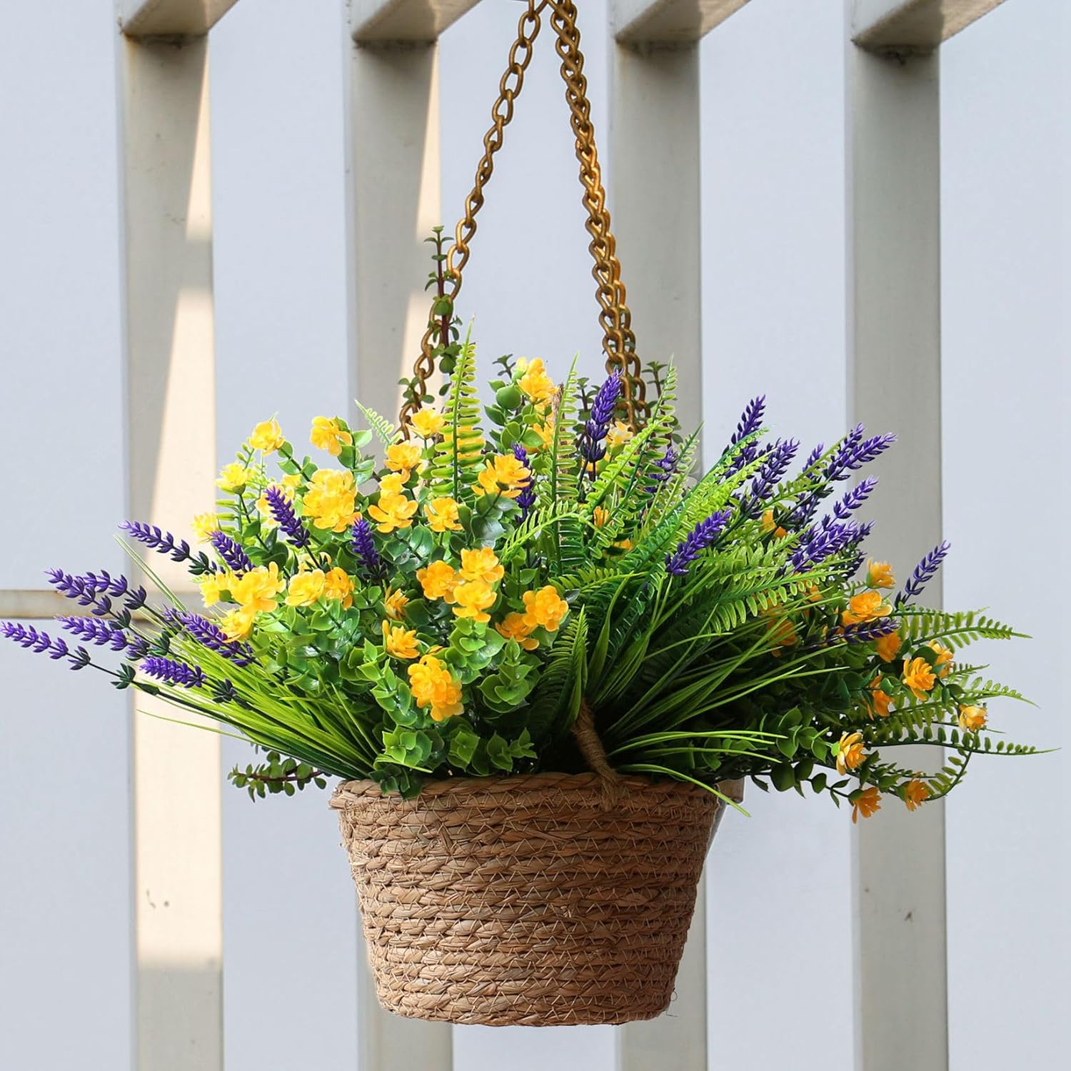 Thumbnail 4 de YXYQR 18PCS Artificial Spring Plants (Monk Grass, Ferns & Flowers) UV-Resistant Faux Greenery for Outdoor & Hanging Displays