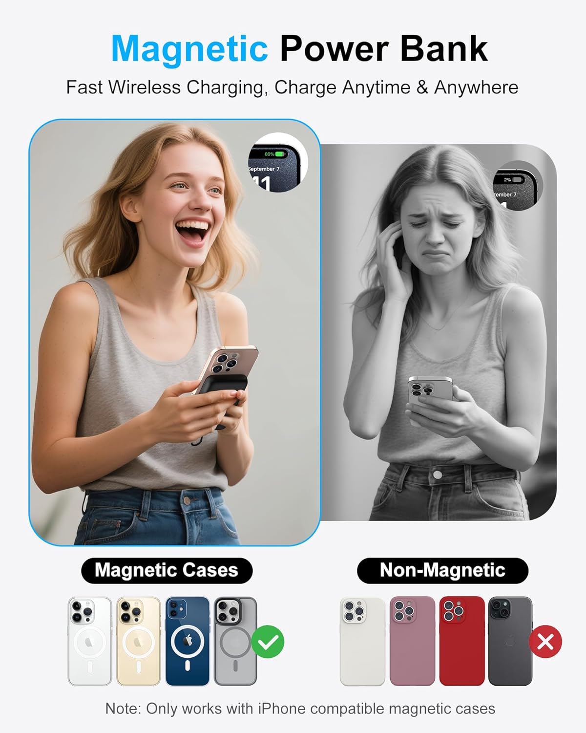 Detalle de AsperX MagSafe Power Bank 10000mAh portable charger