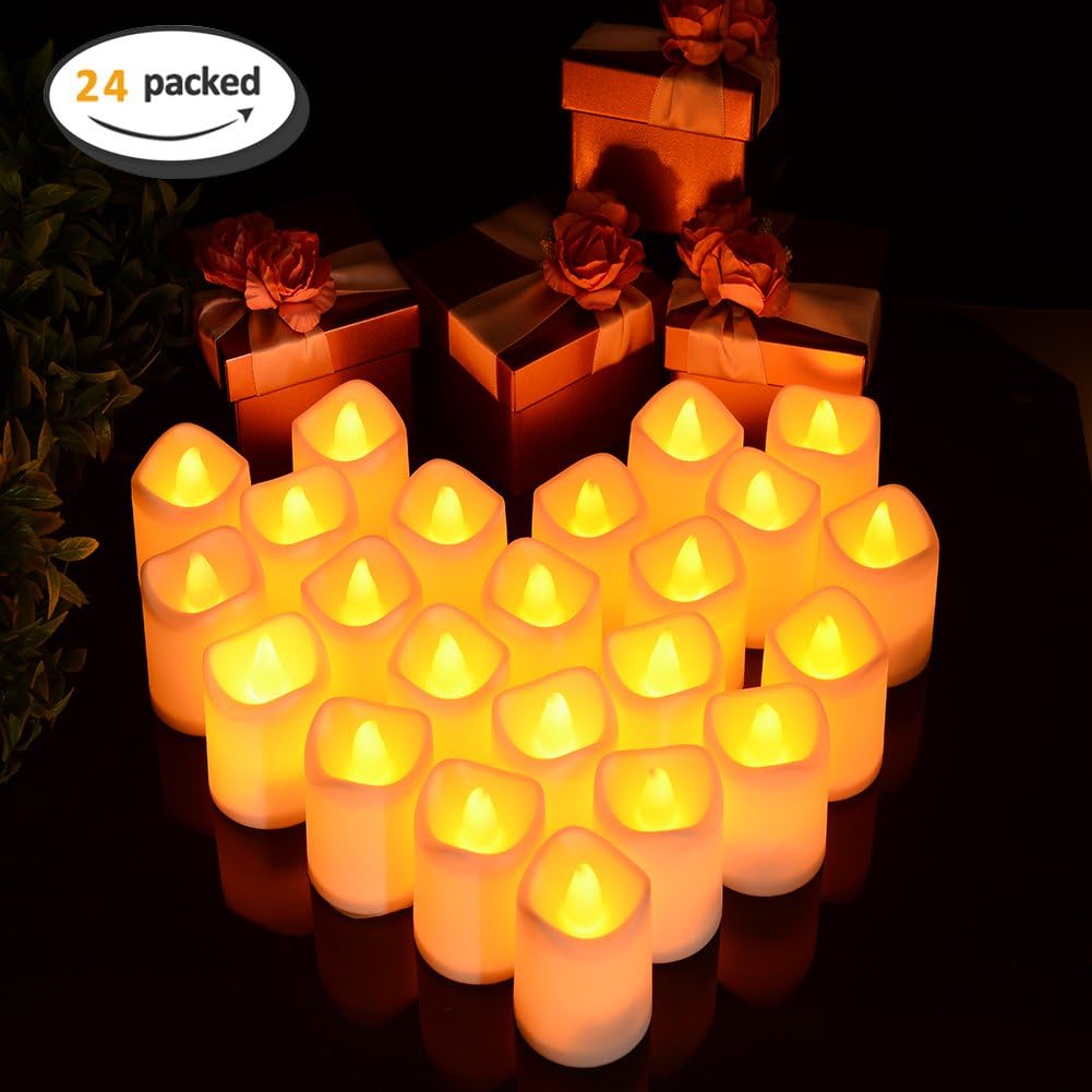Detalle 2 de Litake LED Candles (24 Pack) Flameless Flickering Tea Lights in Warm White