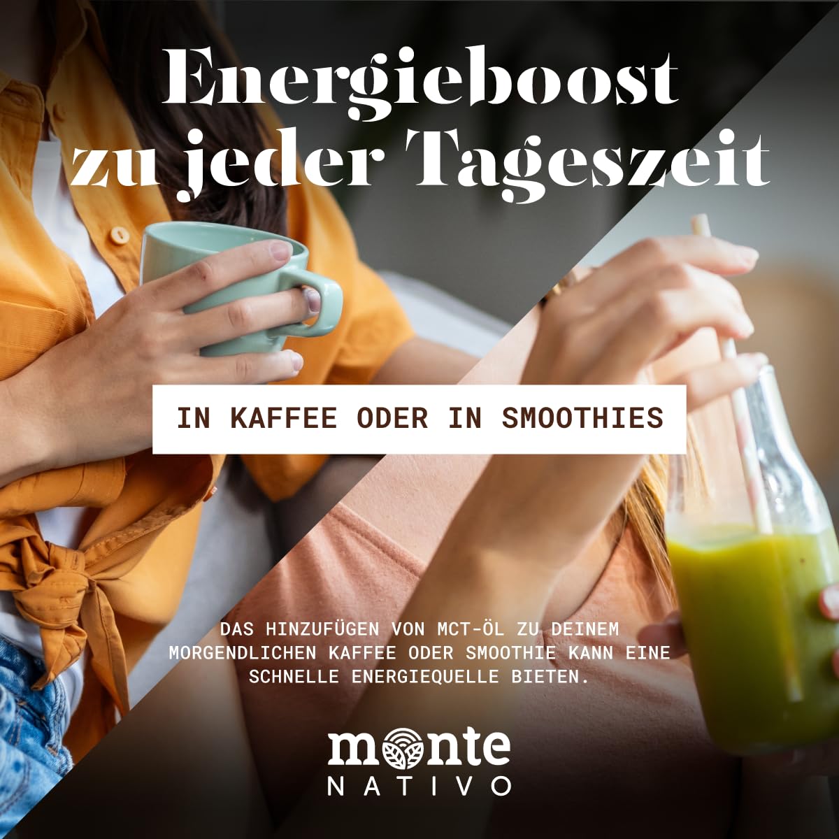 Thumbnail 2 de MCT Öl C8 Monte Nativo (500ml) – Rein Kokosöl für Keto, Bulletproof Coffee und Keto-Smoothies