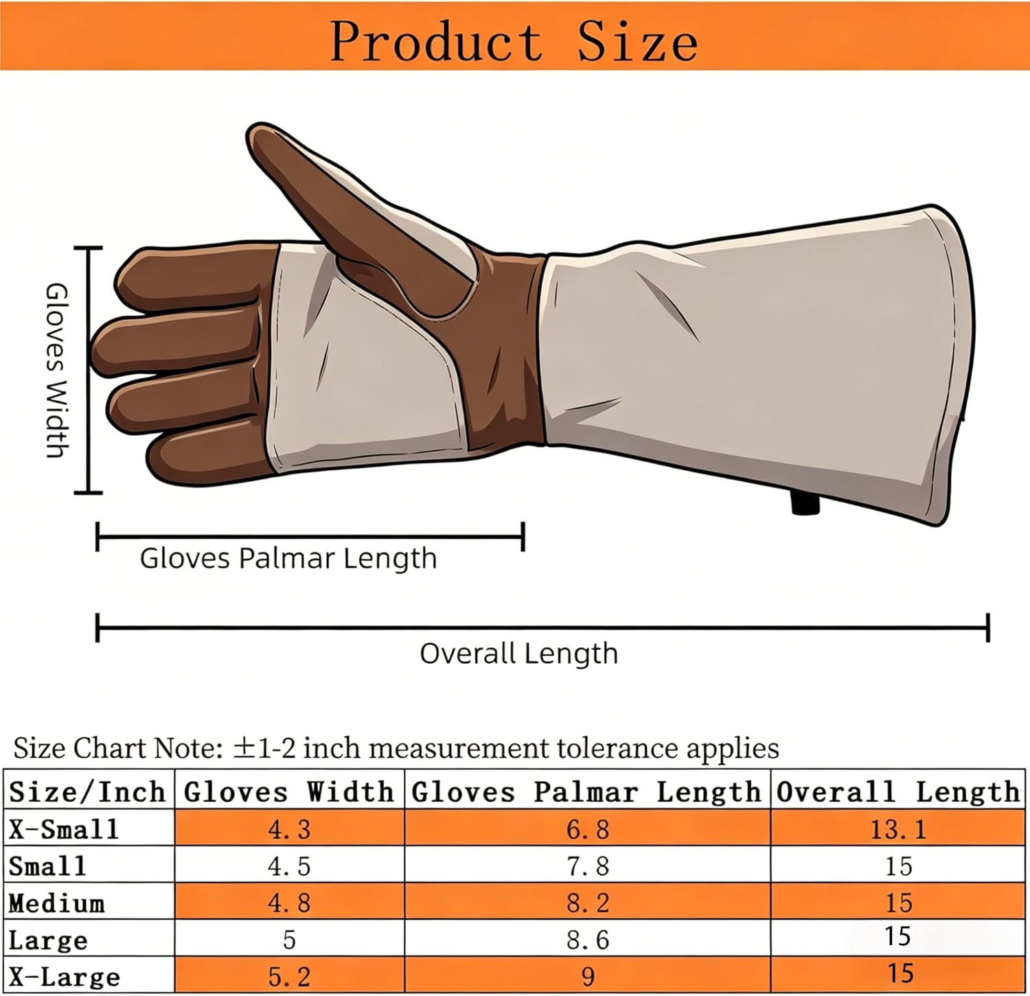Detalle 2 de AOUCHI Leather Welding Fireproof Gloves 1 pair