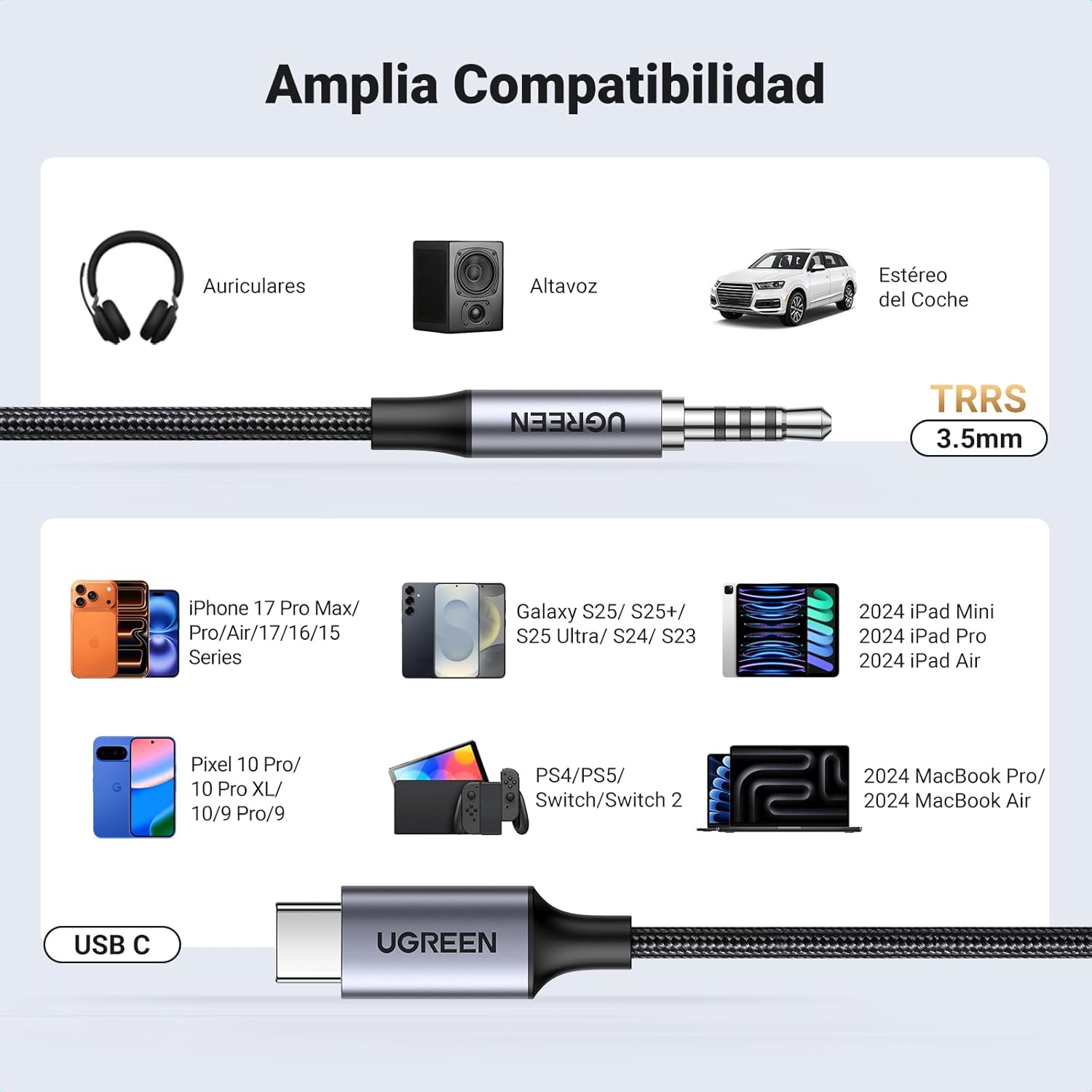 Thumbnail 5 de UGREEN Cable USB C a 3,5 mm TRRS 1M