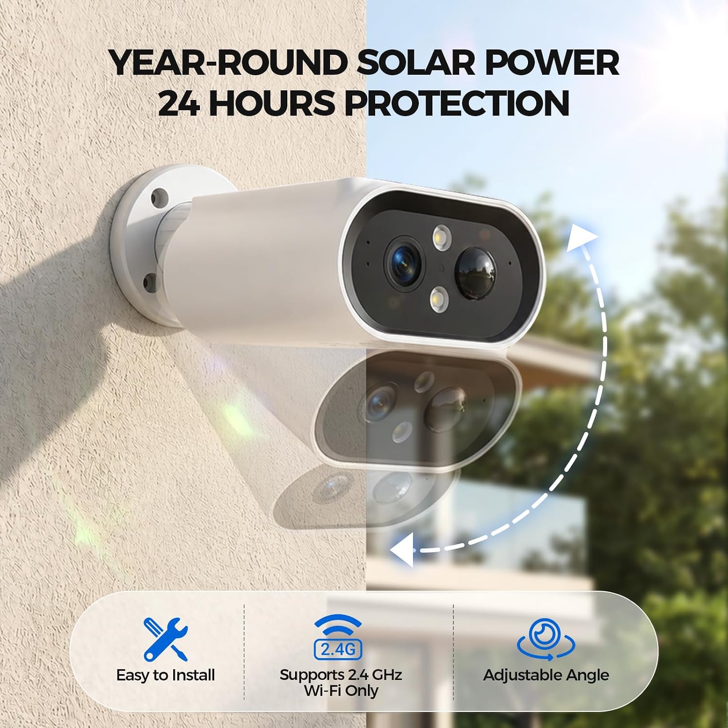 Thumbnail 4 de AlkiVision Solar Security Cameras Wireless Outdoor — 2K Color Night Vision, 360° View, AI Detection