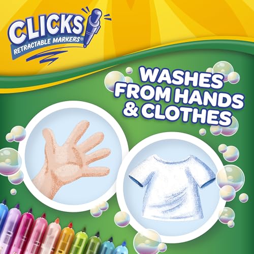 Thumbnail 3 de CRAYOLA Clicks Marker Pens 10 Pack: Retractable, Washable & Capless for School, Home and Travel