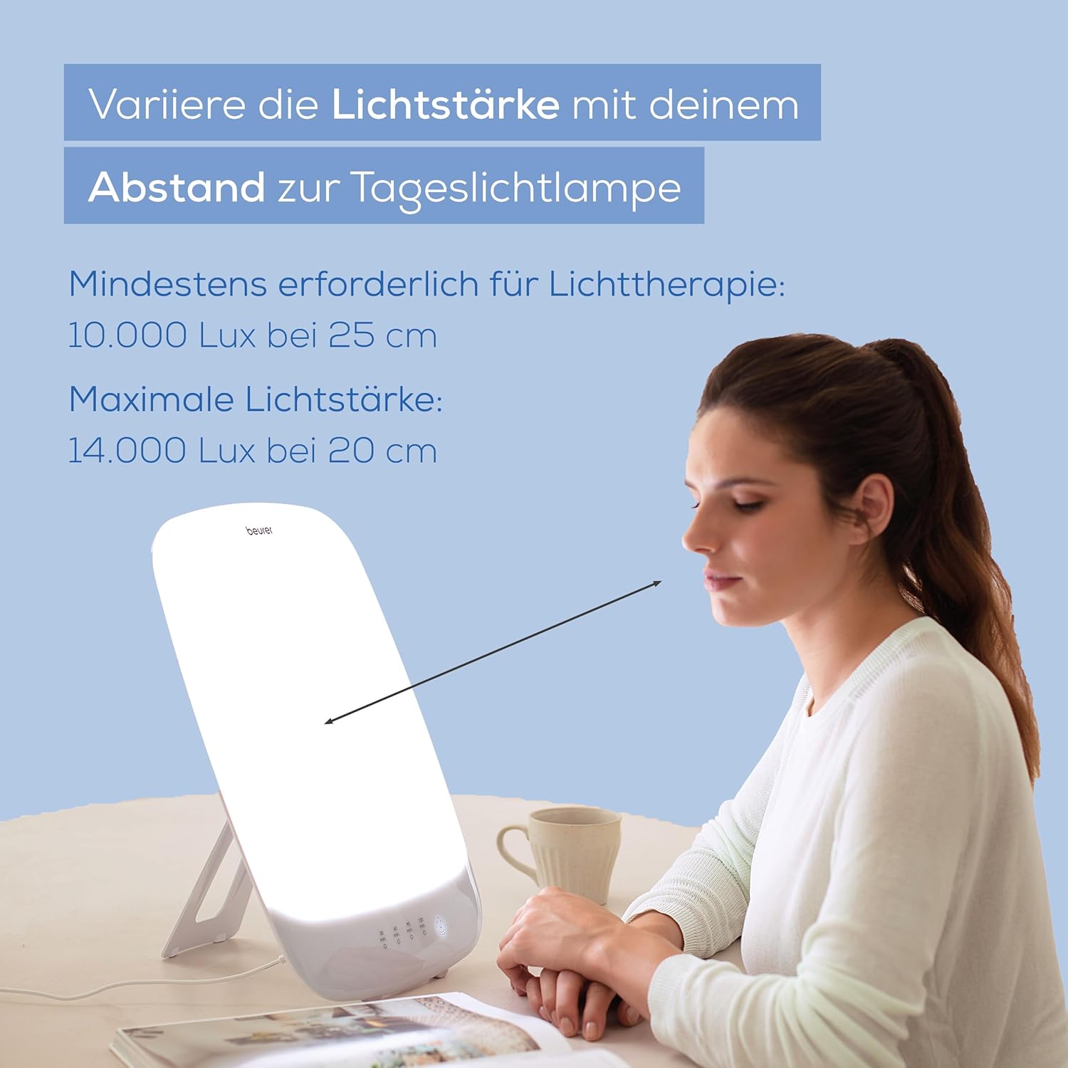 Thumbnail 3 de Beurer TL 85 Tageslichtlampe (14.000 Lux) – Medizinprodukt mit Timer