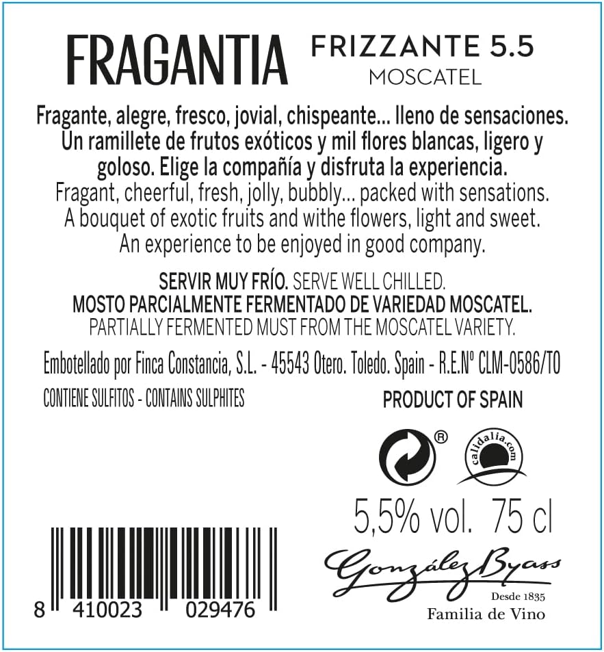 Thumbnail 3 de Finca Constancia Fragantia 5.5 - Vino Frizzante Blanco 🍾 (6 Botellas)