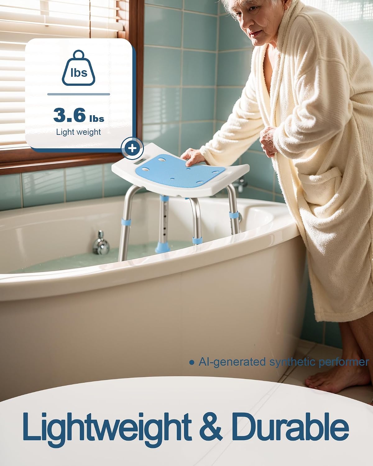 Thumbnail 4 de HOMLAND shower chair 181 kg adjustable