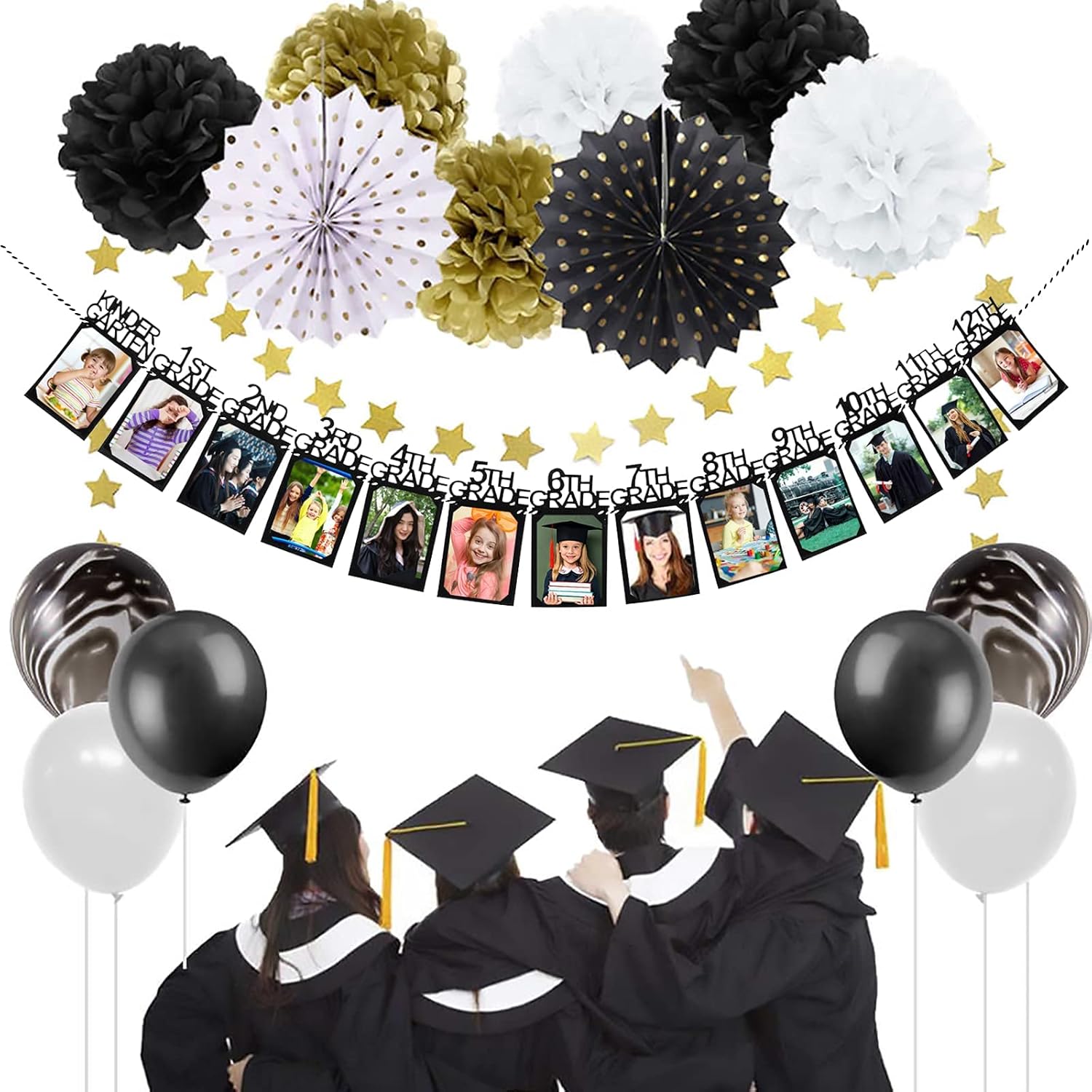 Thumbnail 6 de ButyHome Graduation Photo Banner (Kindergarten to 12th Grade) Party Decoration Kit