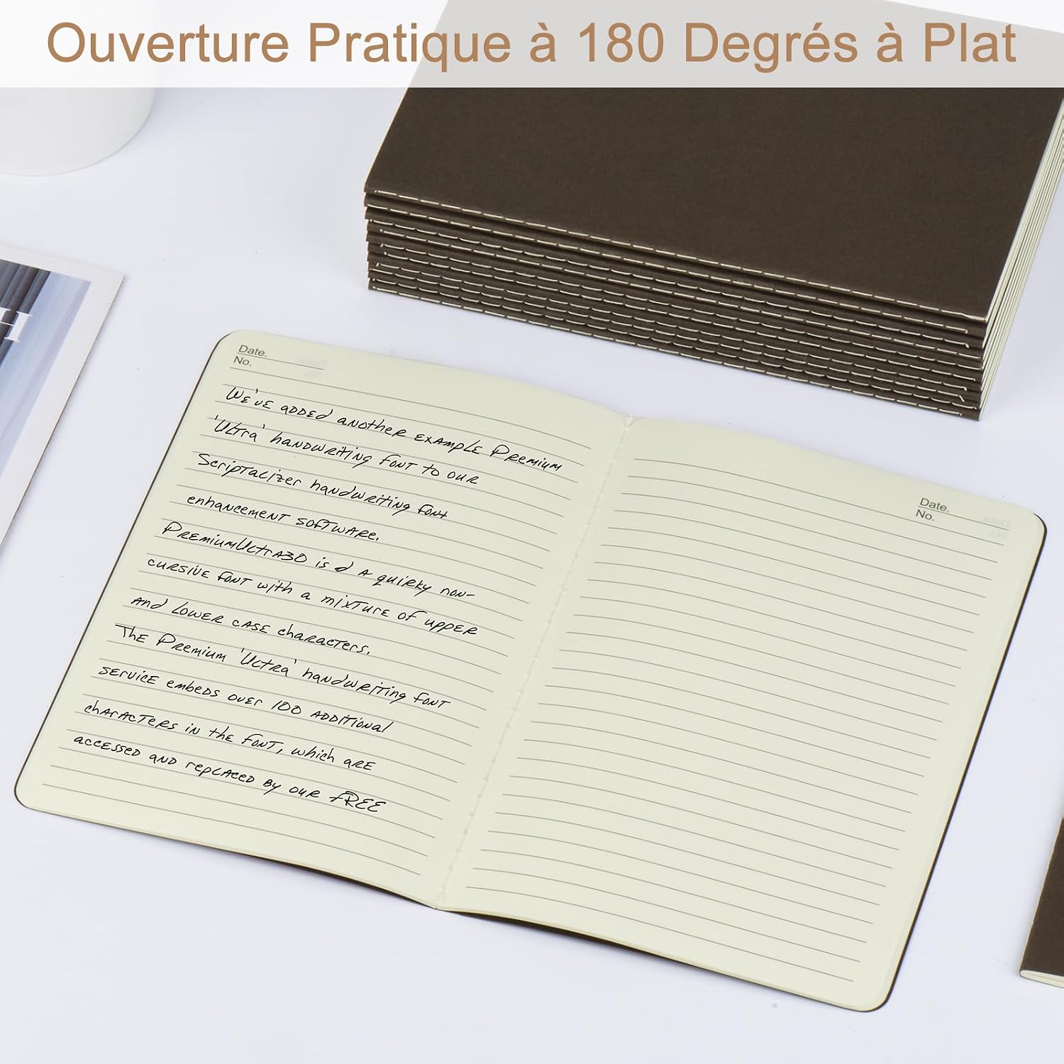 Thumbnail 3 de ZCZN A5 Cahiers Lignés - Lot de 12 blocs kraft brun, 60 pages chacun