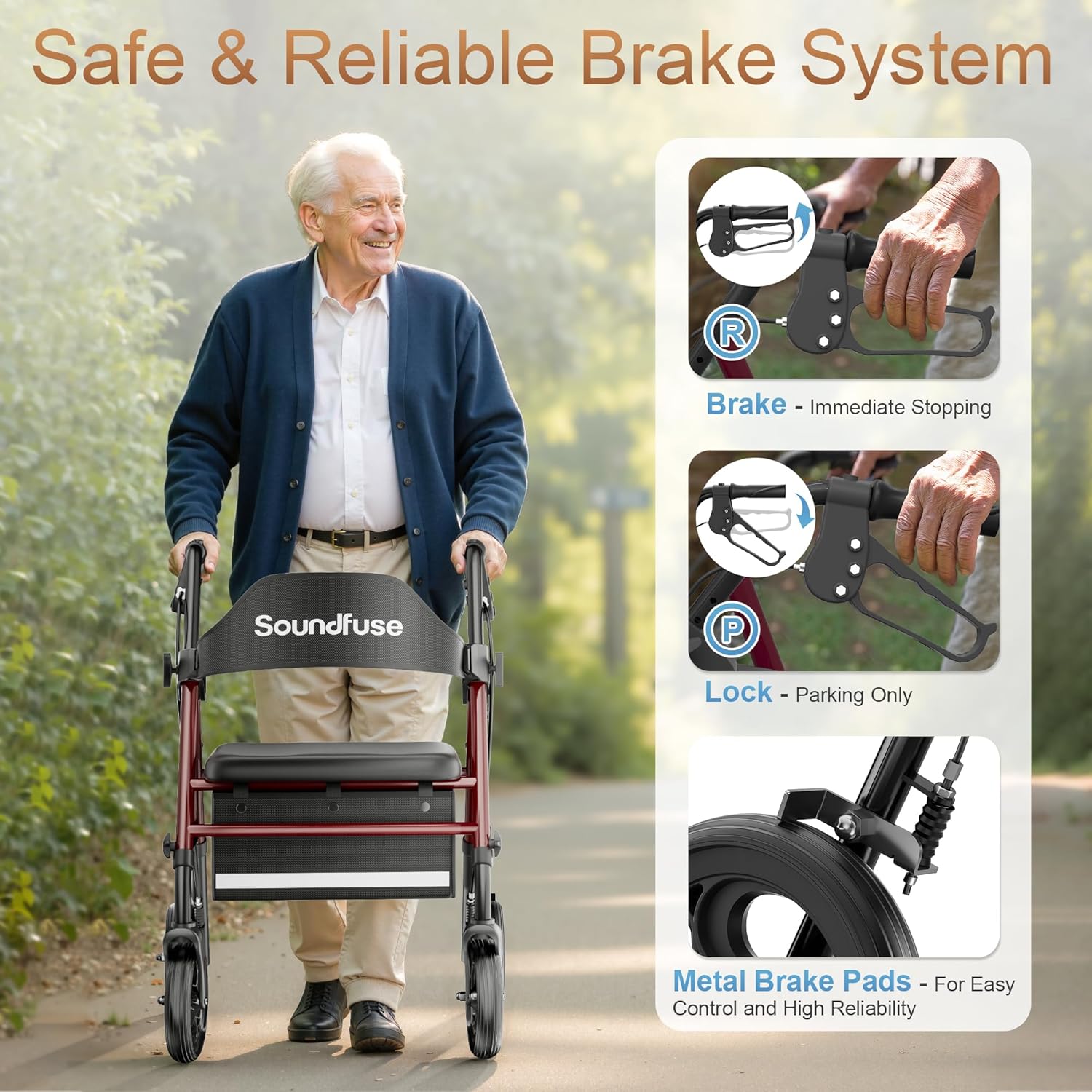 Detalle 2 de Soundfuse Rollator with 350lb Capacity ⚙