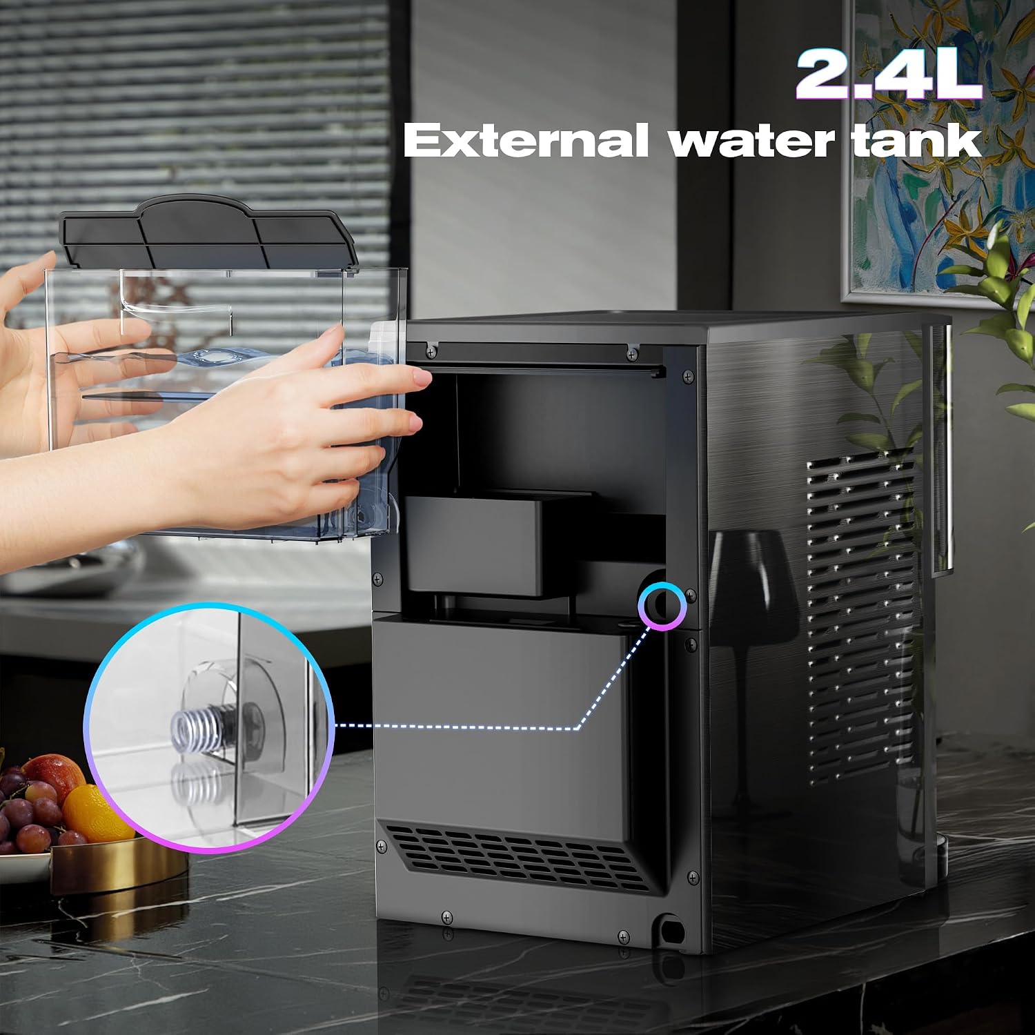 Thumbnail 6 de Kismile HZB-20DN Countertop Nugget Ice Maker, 44 lb per 24 Hours