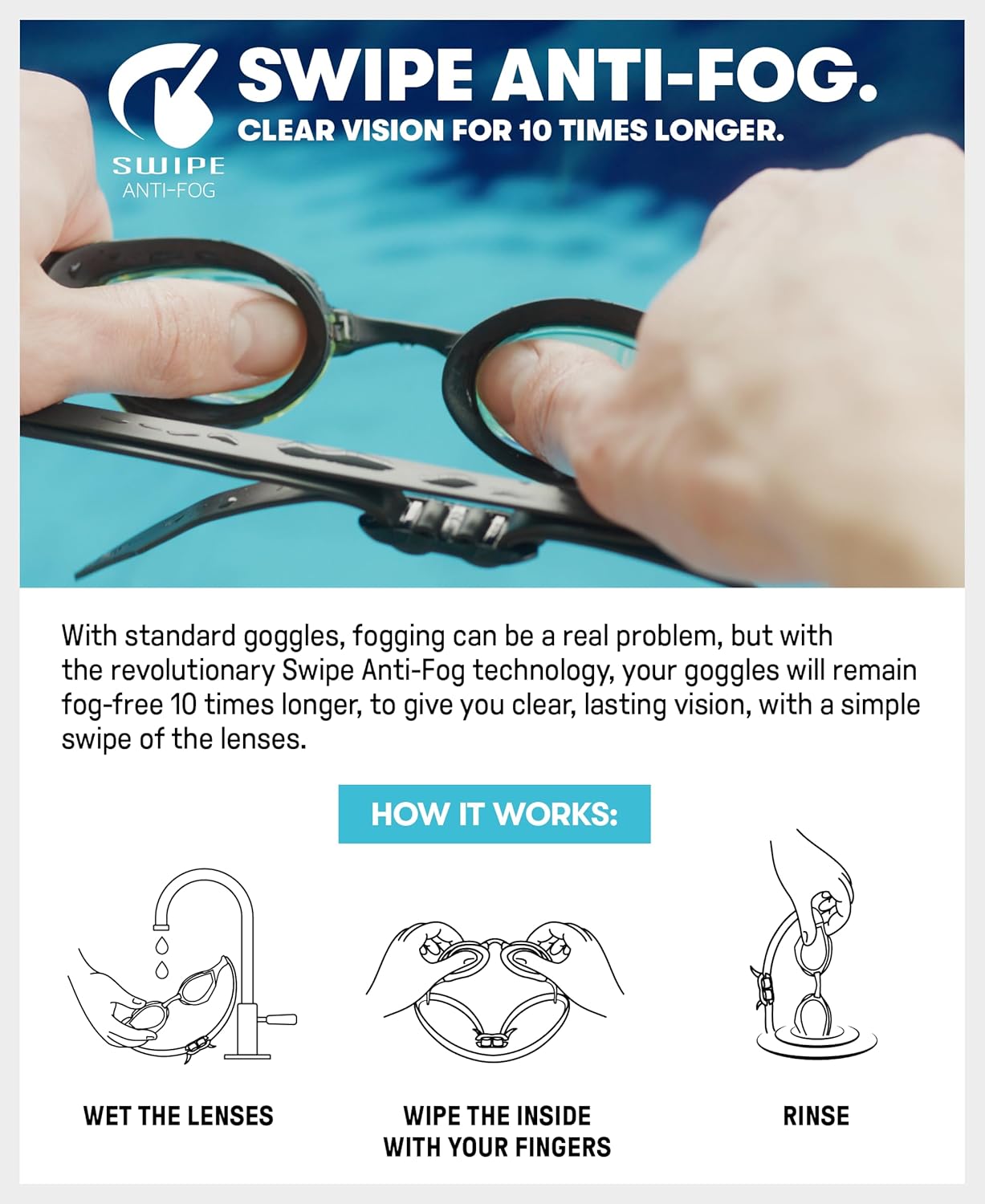 Thumbnail 5 de Arena Cobra Core Swipe Occhialini Nuoto da Gara – Unisex, Lenti Curve e Anti-Appannamento