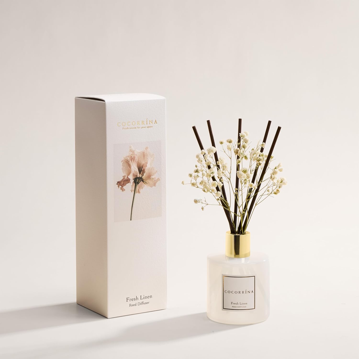 Thumbnail 1 de COCORRÍNA Raumduft Reed Diffuser Fresh Linen mit 8 Duftstäbchen (200 ml) – langanhaltender Duft für Zuhause & Bad