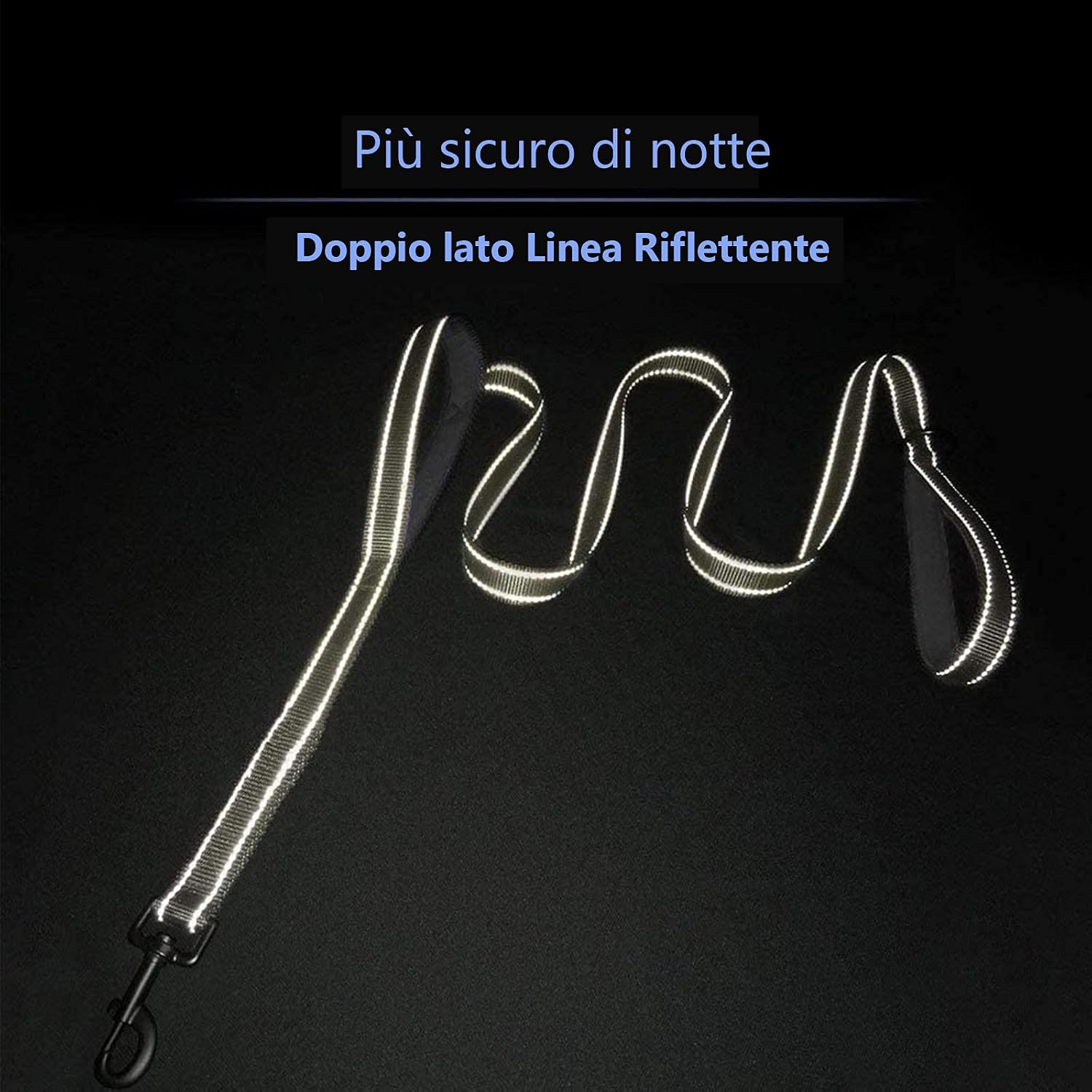 Detalle de Eyeleaf Hundeleine mit Doppelgriff, 1,8 m, reflektierend und robust (Nylon) – für große und mittlere Hunde