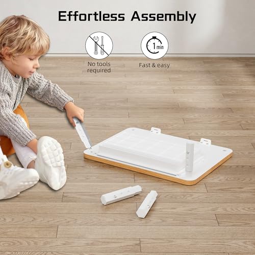 Detalle 2 de ETHU Dual Monitor Stand Riser with Drawer 75-103.4cm, Oak