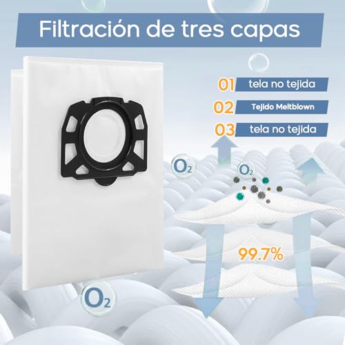 Detalle de Kaiyaner 10 KFI 487 sac aspirateur avec filtre HEPA
