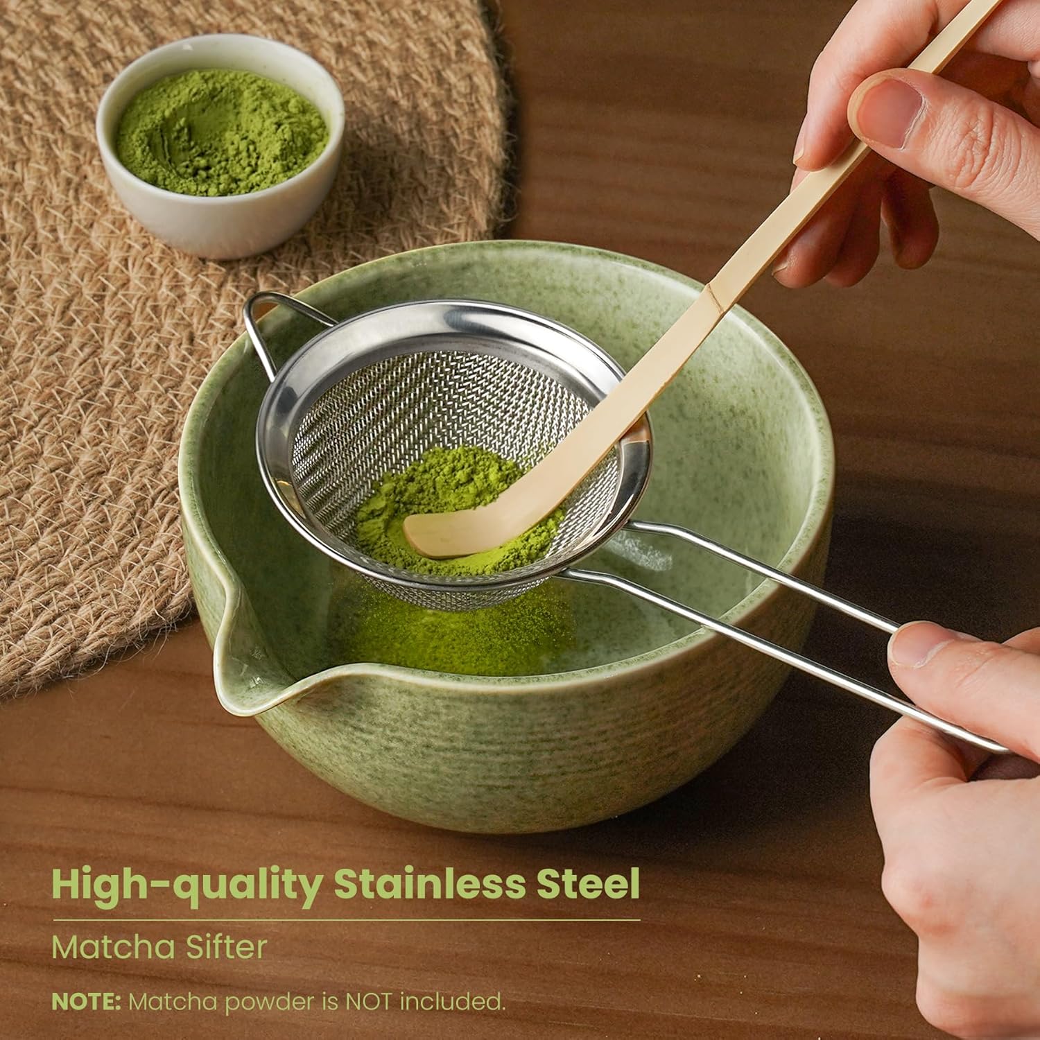 Thumbnail 2 de Metflavor Matcha Whisk Set (Ceramic Bowl Kit) with Bamboo Chasen, Sifter, Scoop & Holder — 5-Piece Matcha Set