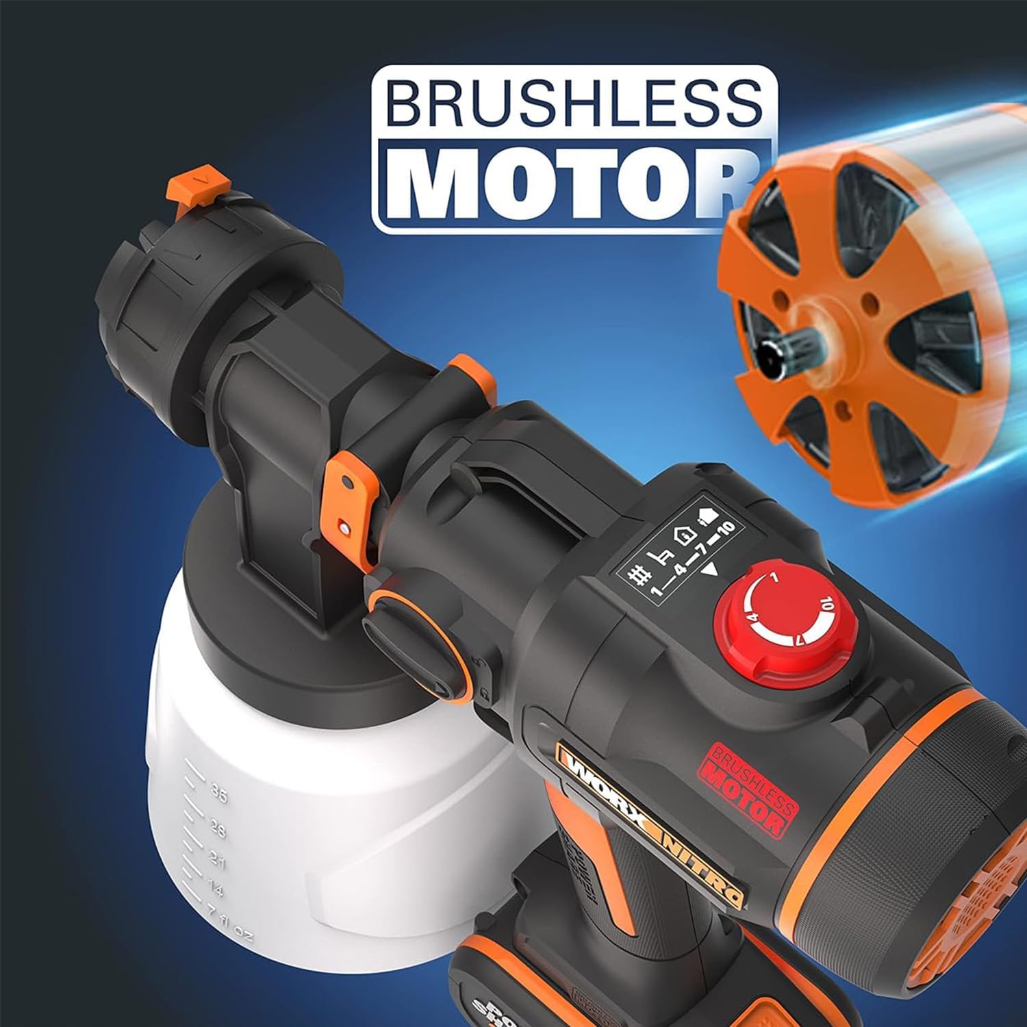 Thumbnail 5 de WORX WX020.9 spruzzatore per vernice HVLP senza fili 18 V (20 V MAX) – nero