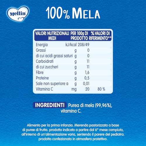 Thumbnail 1 de Mellin Merenda Mix Gusti Mela, Pera e Frutta Mista (18x90g) – Merenda pronta per l’infanzia