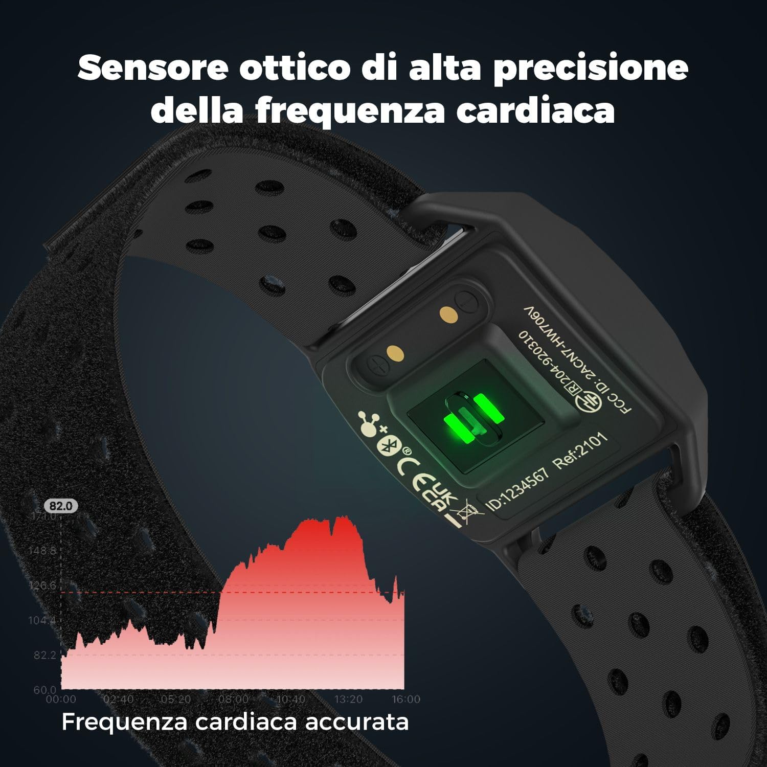 Detalle de CooSpo Fascia da braccio cardio Bluetooth