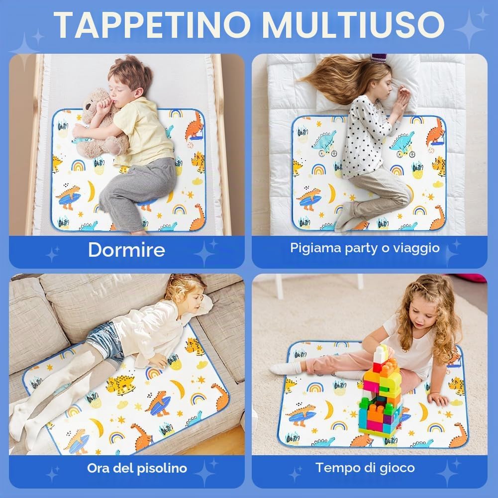 Detalle de Aolso Coprimaterasso per bambini 70 x 90 cm – paradiso dei dinosauri