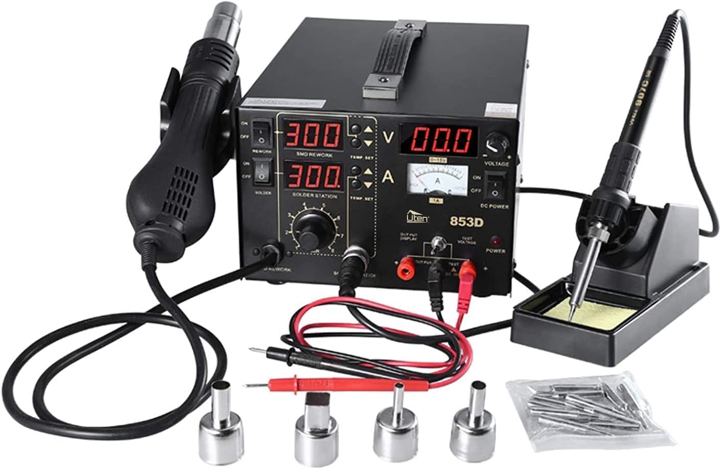 Saldatore a Stagno Professionale Stazione di Saldatura con temperatura regolabile e display LCD
