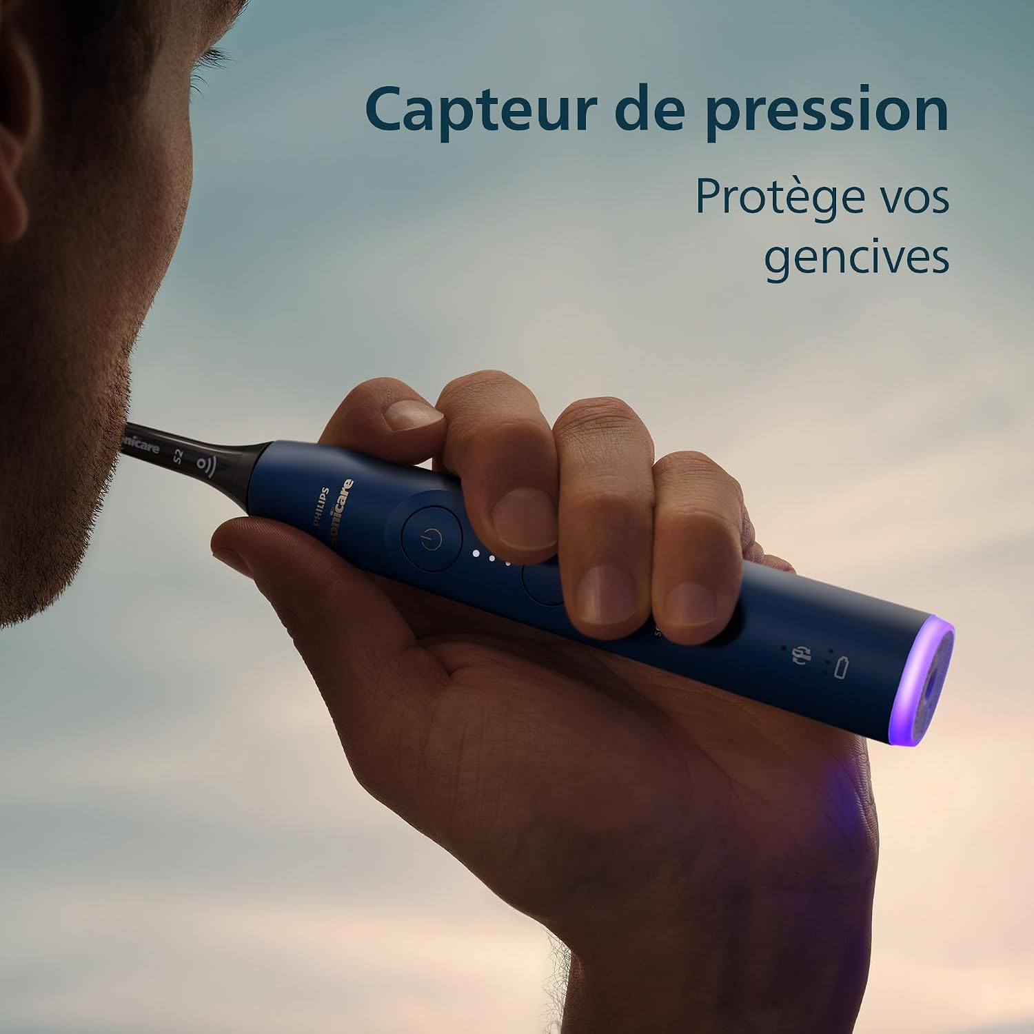 Detalle de Philips Sonicare 6100-serie HX7403/07 sonische tandenborstel met druksensor en reisetui