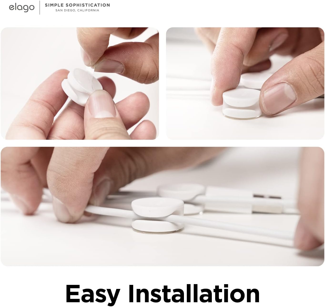 Thumbnail 5 de elago Bottoni per gestione cavi con doppia fessura (7 pezzi) - TPU flessibile, colore nero