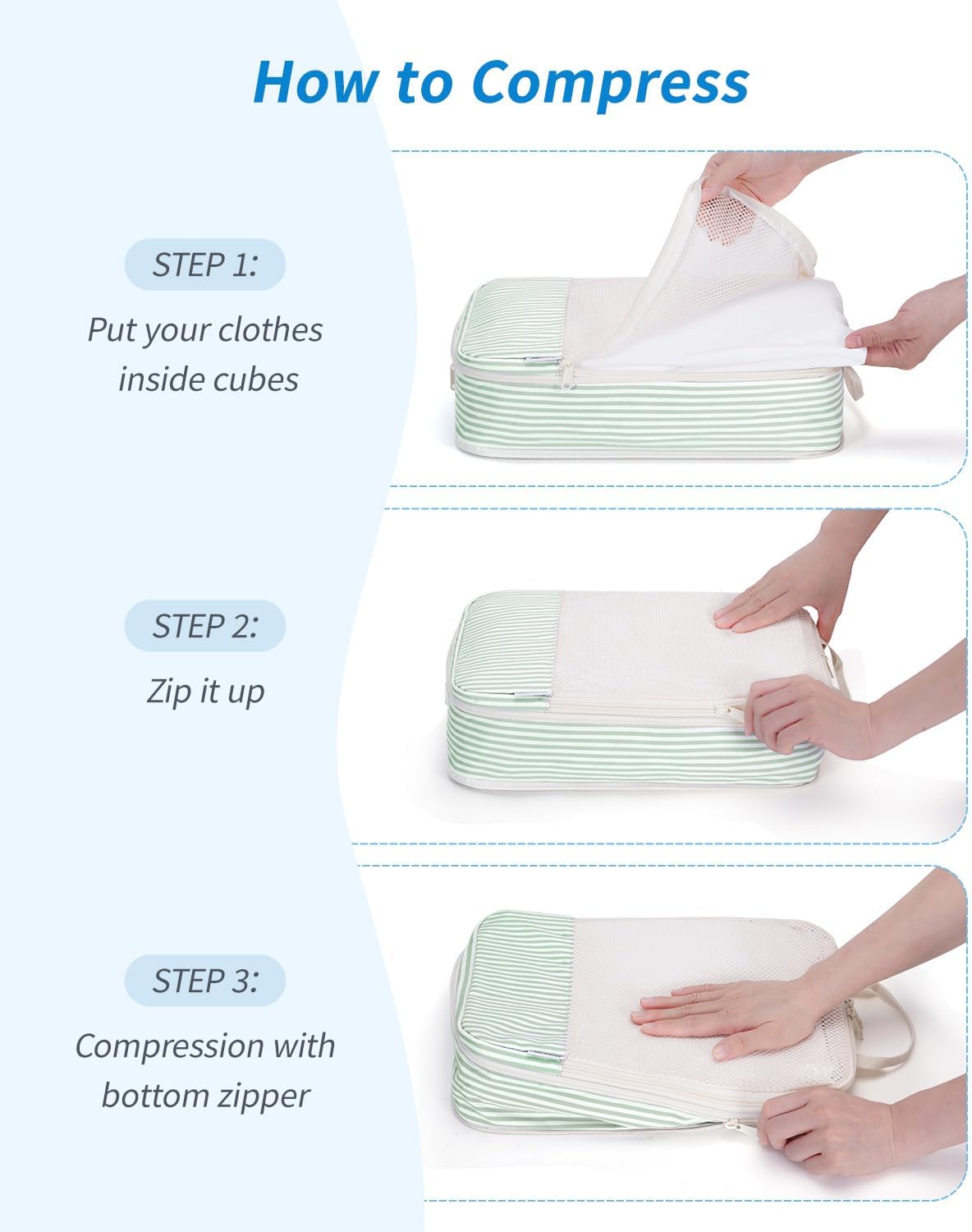 Detalle 2 de Narwey Compression Packing Cubes 6-set