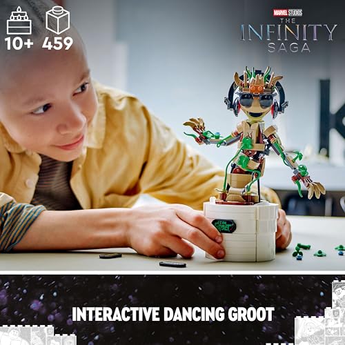 Detalle de LEGO Marvel Dancing Groot Buildable Animated Toy (76297) – A playful, interactive Groot for 10+