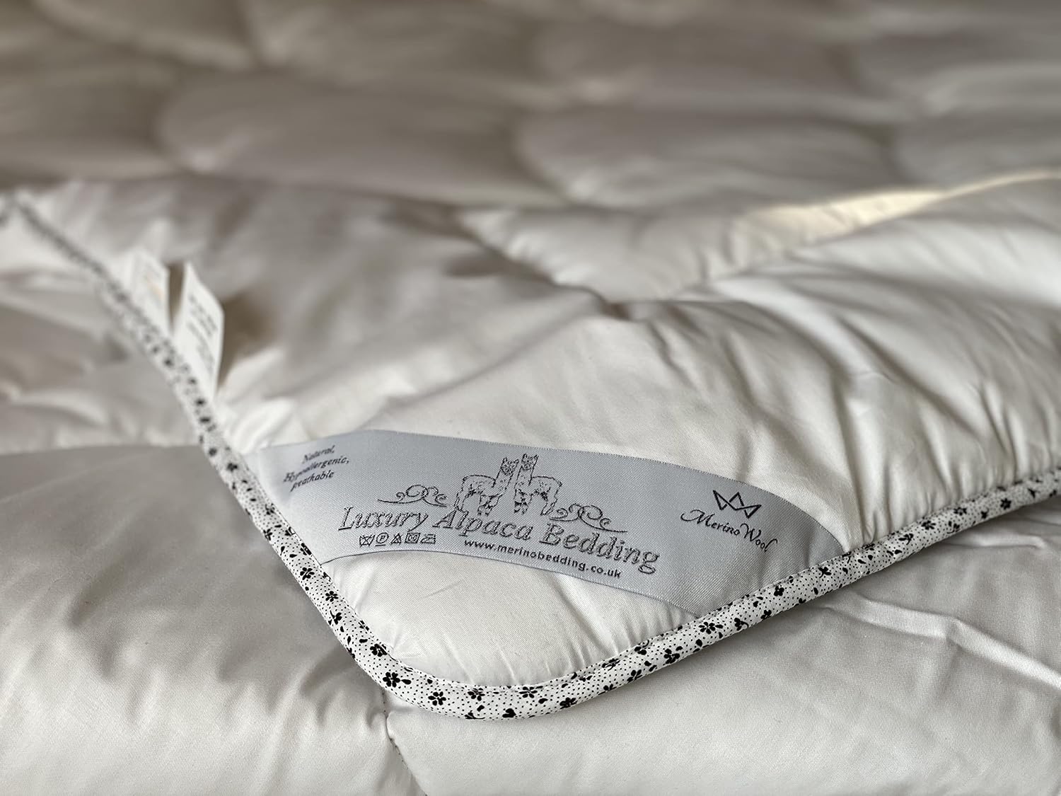 Detalle de Merino Wool Luxuriöse Alpaka-Bettdecke aus Alpakawolle – ganzjährig, 140 x 200 cm